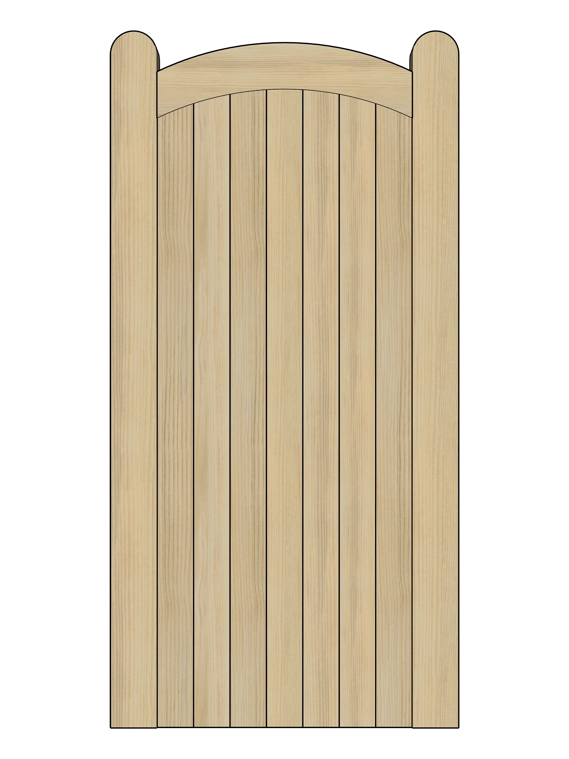 Bow Top Tongue and Groove Wooden Side Gate