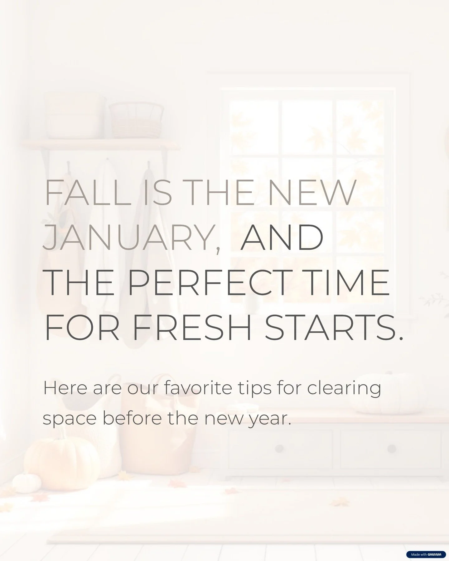 You know that moment when the seasons shift &mdash; and suddenly your home feels&hellip; a little full? 🍁
Between school routines, sports gear, and fall layers, clutter can sneak up fast.

This is your chance to pause and reset.

Start with small wi