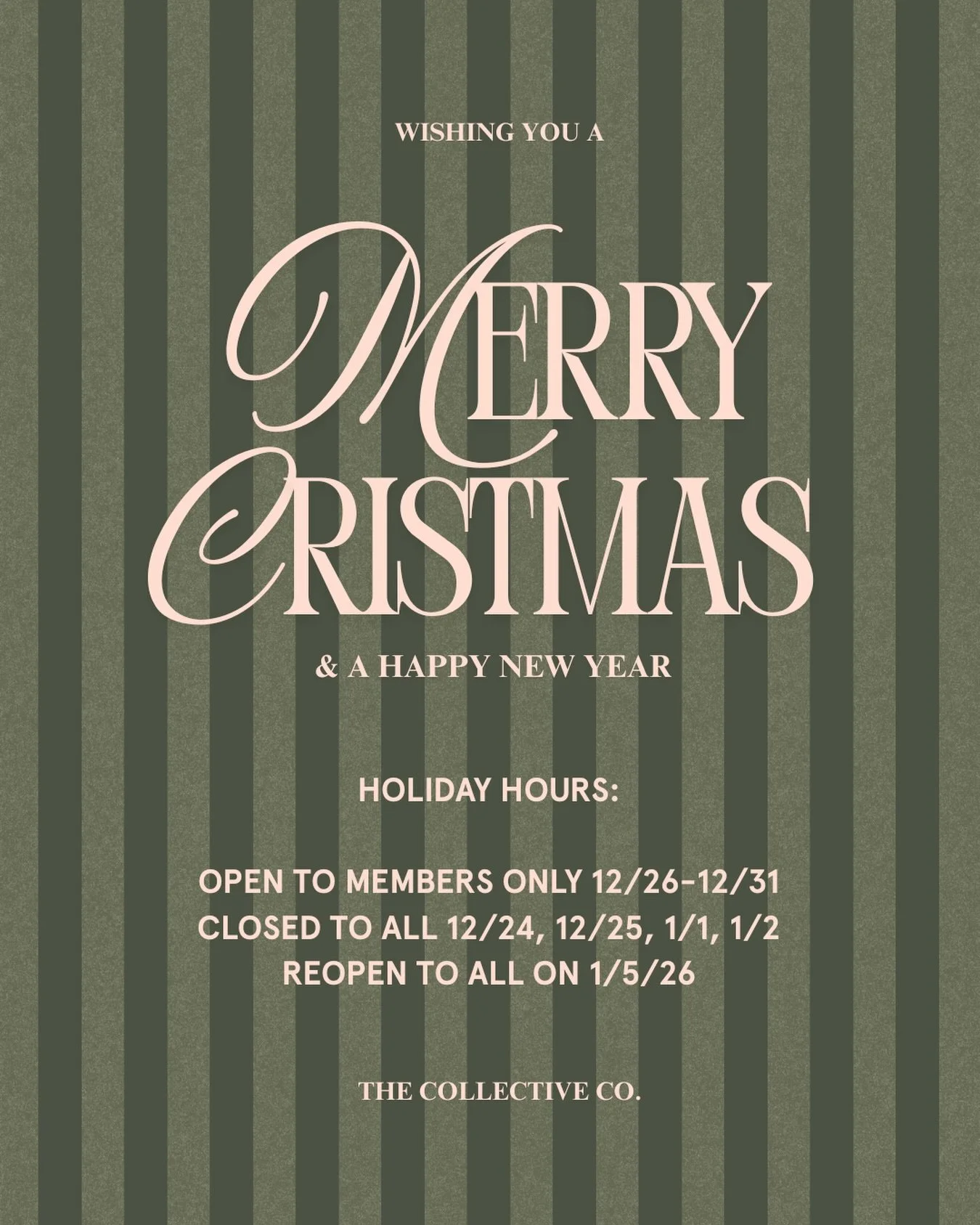 From our family to yours, wishing you a magical holiday season and a peaceful new year! 

HOLIDAY HOURS:
Members Only: 12/26-12/31
Closed to all: 12/24, 12/25, 1/1,1/2
Reopen to all: 1/5/26