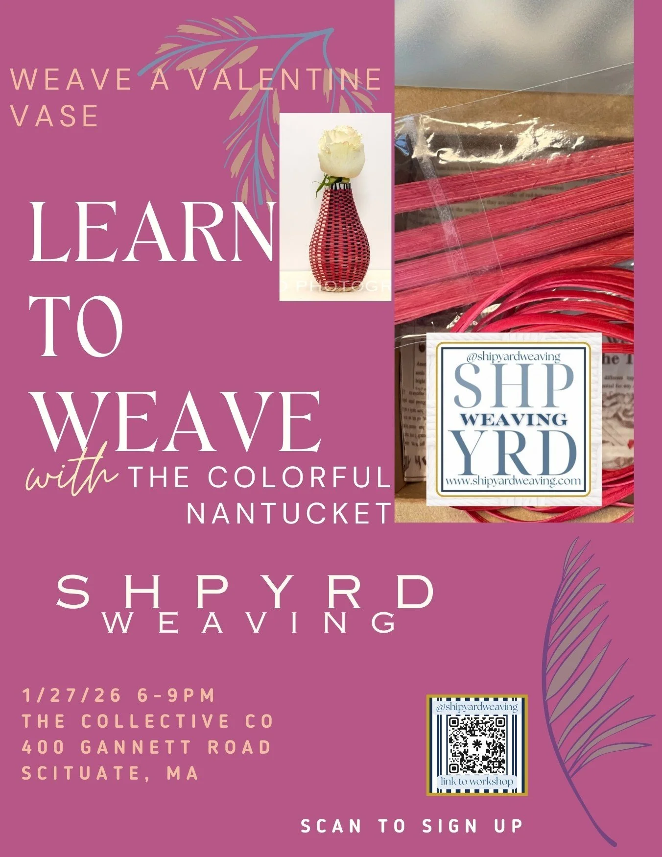 learn the art of basketweaving: valentine vase