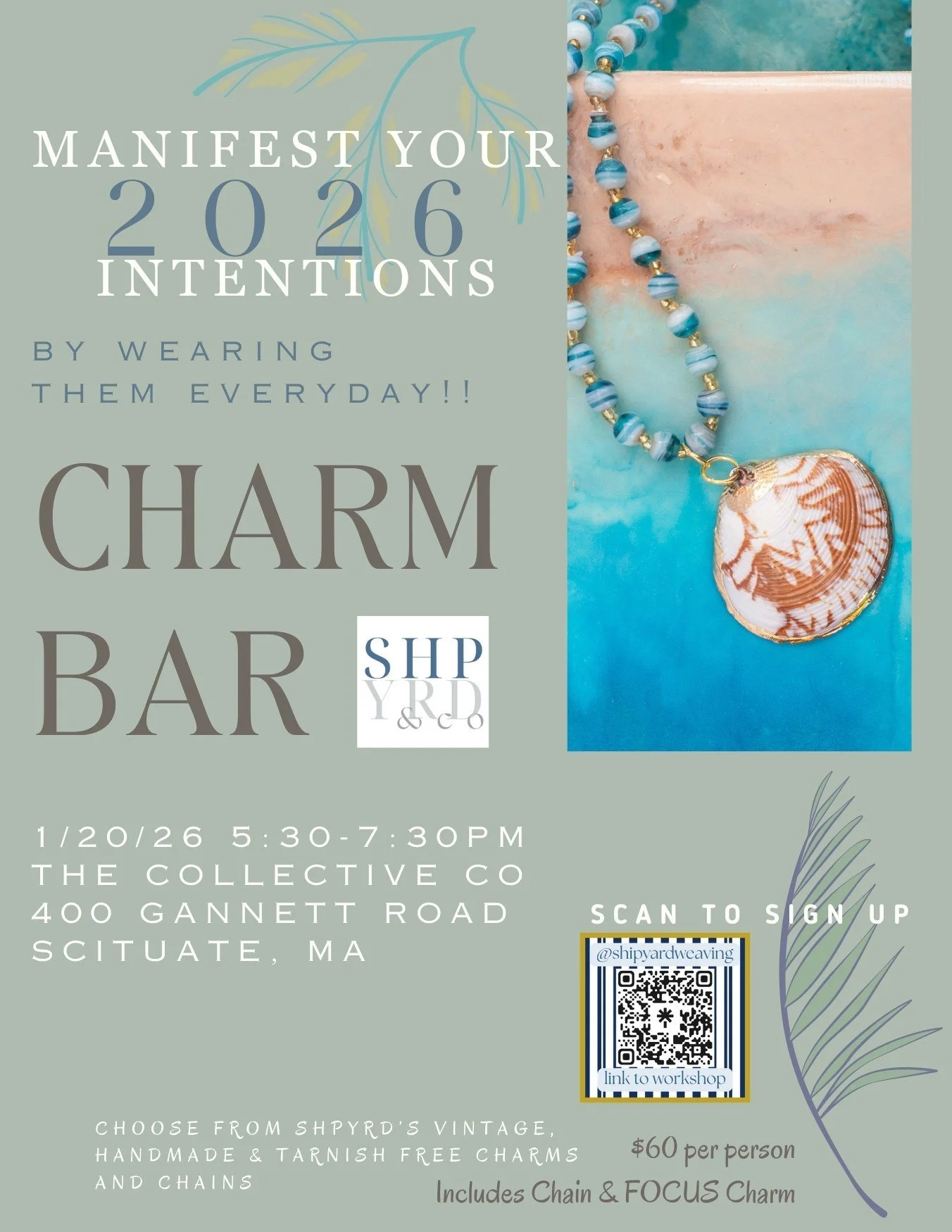 Manifest charm bar with shipyard weaving co.
