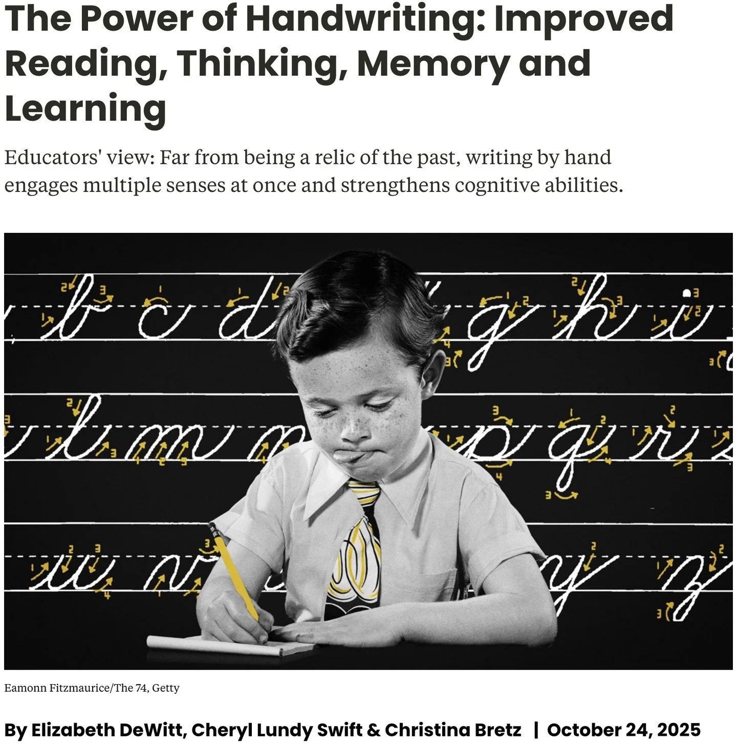 "In a world where digital devices are everywhere, it’s easy to wonder if handwriting still matters. We’ve all heard the argument that keyboards and screens have made this foundational skill obsolete. But research keeps confirming wha