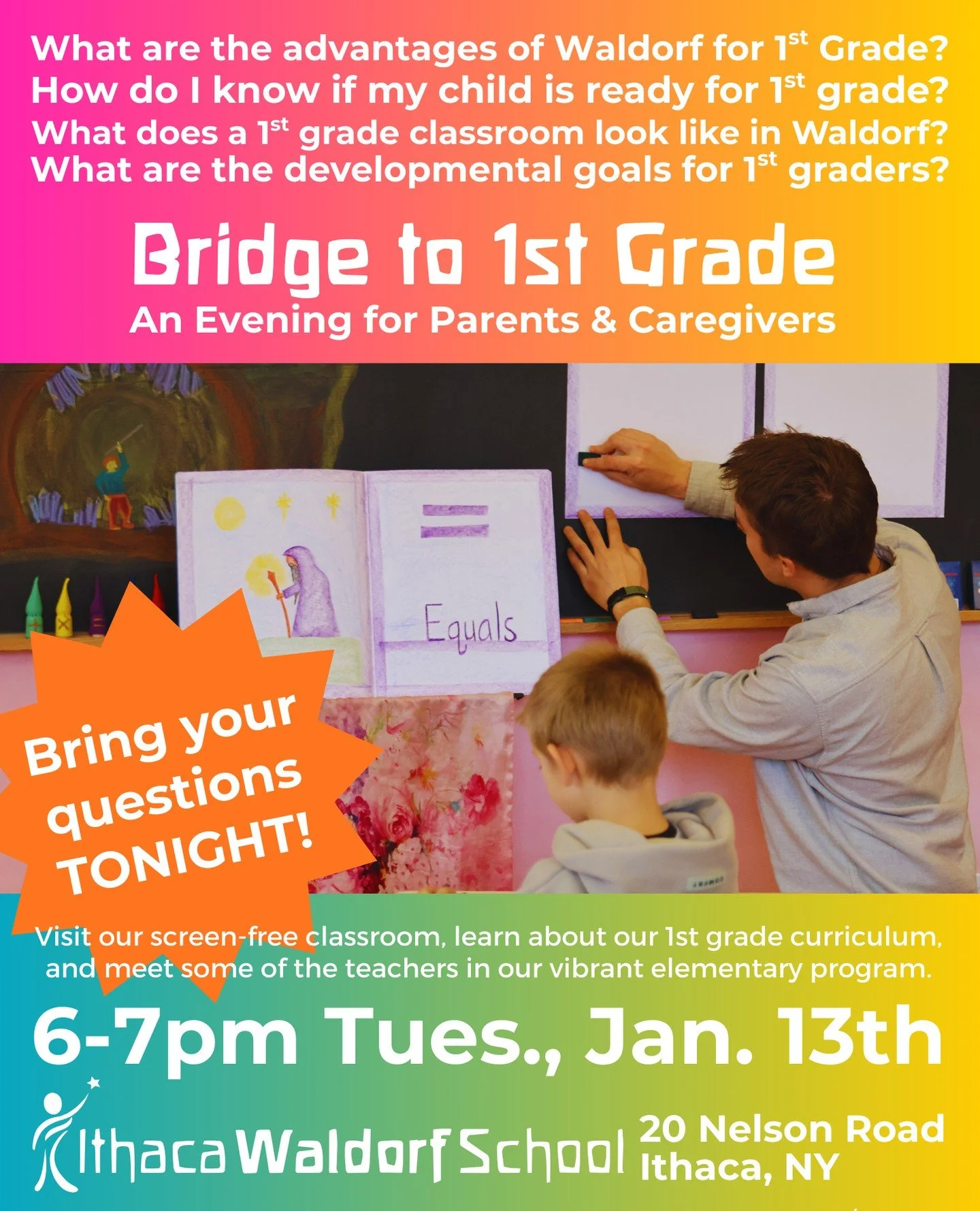 Are you looking for an educational model for your child that is holistic, science-backed, internationally-respected, progressive, and intentional?⁠
⁠
Do you have questions about Waldorf curriculum and teaching philosophy?⁠
⁠
Join us tonight for a con