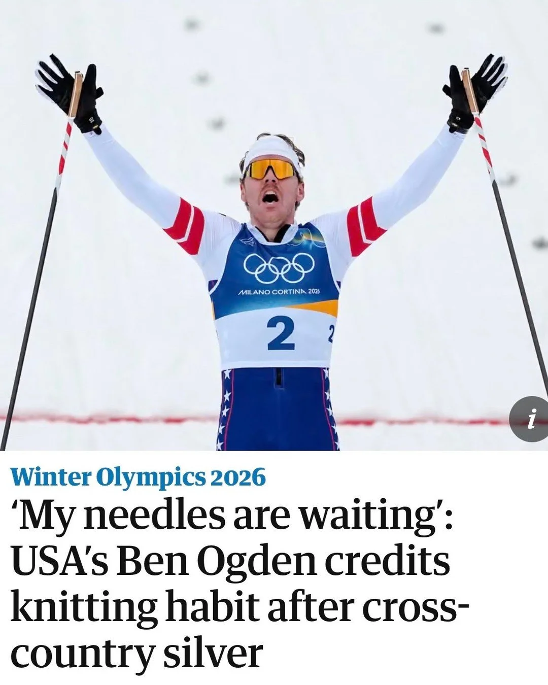 Read this article in the Guardian about how multiple Olympic athletes decompress with knitting!

Our students learn to knit for many reasons:
-Hand strengthening for writing
-Pattern recognition and sequencing for math
-Fine motor skills for everythi