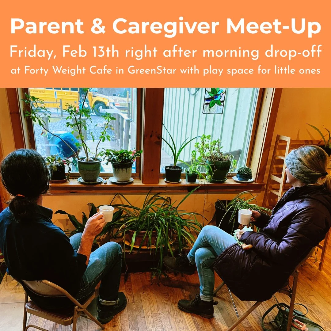 Parent Council hosts a coffee meet-up for parents and caregivers this Friday at GreenStar on Cascadilla. Prospective families are welcome, too! There's a sweet play space for little ones. ⁠
⁠
Join us between 8:45-10ish! Come and go as you please!⁠
⁠
