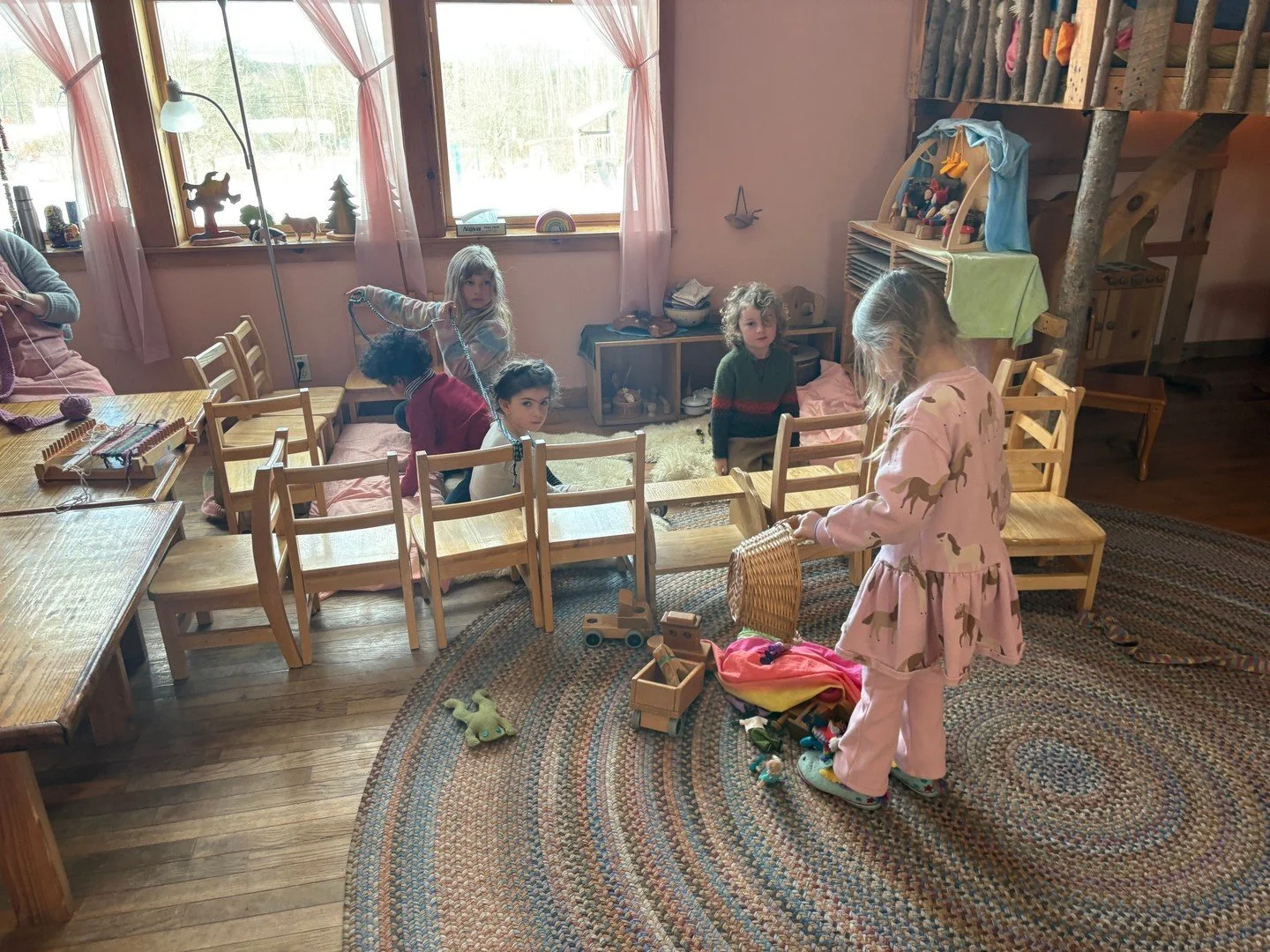 A beautiful morning of teamwork in our Early Childhood classroom. On tours, we love popping into different classrooms, and observing different moments: sometimes everything is in its place; sometimes all the chairs and blocks and rocker boards and pl