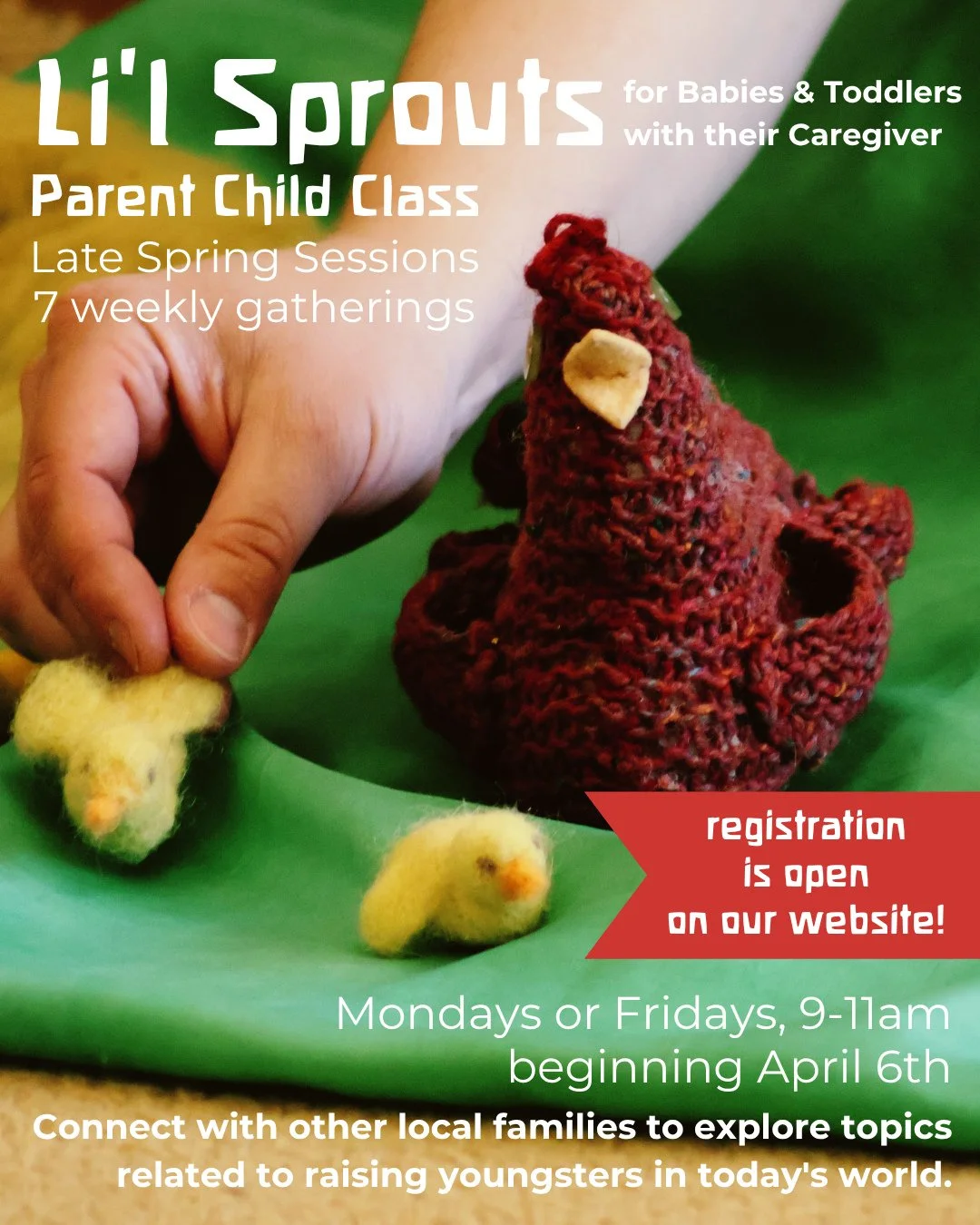 Miss Karen continues this spring, hosting weekly gatherings for families with babies &amp; toddlers who are interested in Waldorf parenting and education.⁠
⁠
Registration is open on our website (link in bio): https://www.ithacawaldorf.org/store/paren