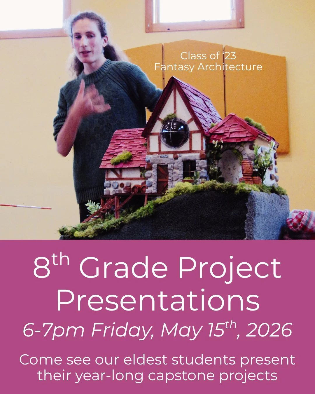 As a requirement for graduation, each 8th grade student at IWS must complete a year-long passion project, and then present their work, results, and reflections to our community. During this process, they learn how to forge a relationship with a mento
