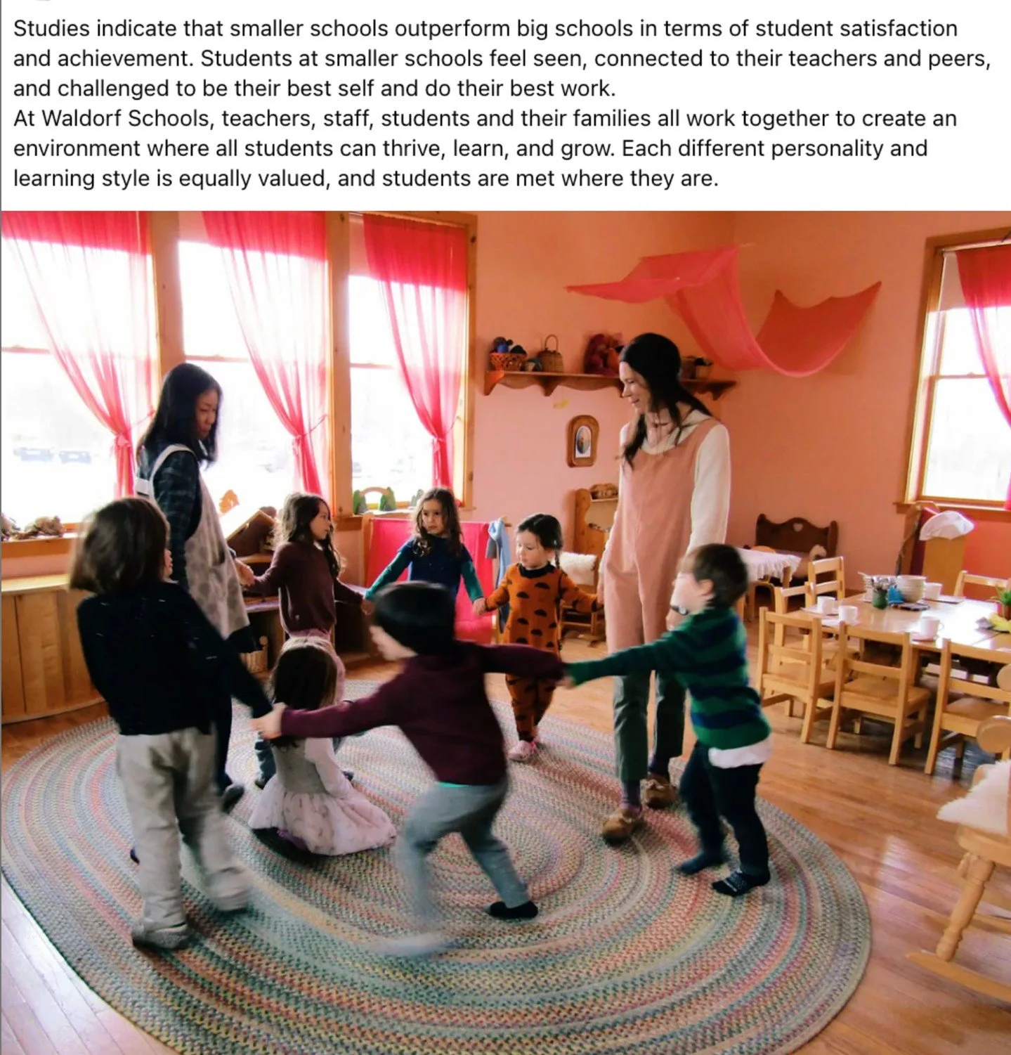 Small school; thriving students.⁠
⁠
Contact us to schedule a tour!⁠
⁠
⁠
#preschool #kindergarten #elementary #middleschool #ithacawaldorf #ithacawaldorfschool #ithaca #ithacany #ithacanewyork #fingerlakes #waldorf #waldorfeducation #awsna #wecan