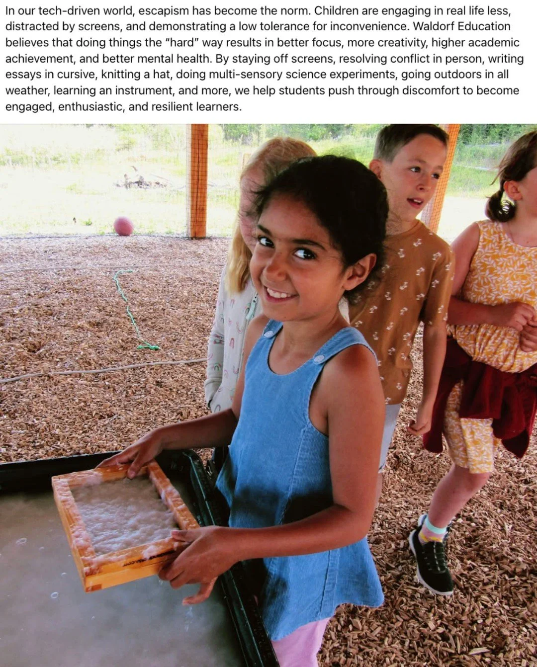 Doing things the hard way is worth it.⁠
⁠
Contact us to schedule a tour!⁠
⁠
⁠
#preschool #kindergarten #elementary #middleschool #ithacawaldorf #ithacawaldorfschool #ithaca #ithacany #ithacanewyork #fingerlakes #waldorf #waldorfeducation #awsna #weca