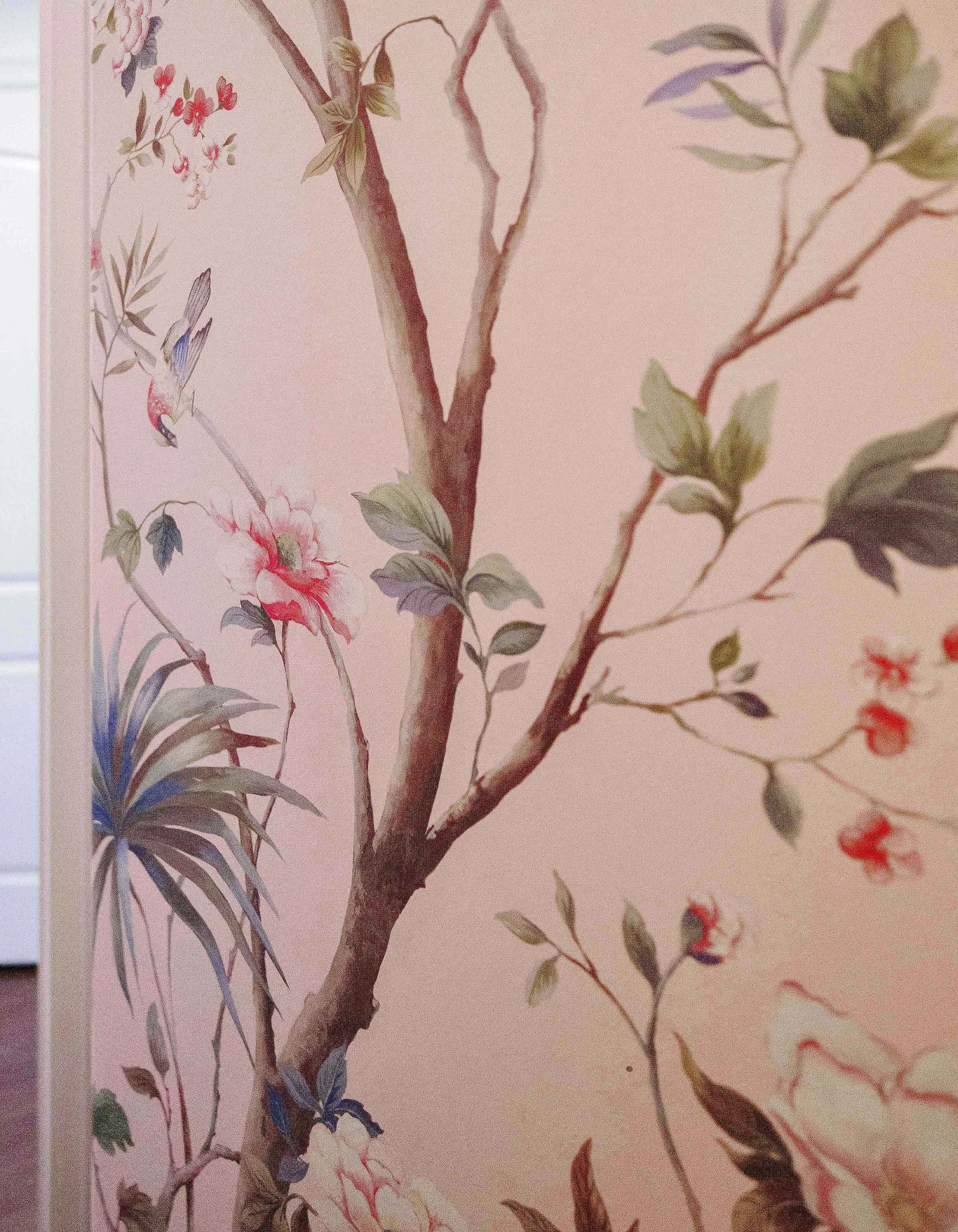 The Mudroom wallpaper was a tropical delight in pink and made our clients smile from the minute they first saw it.