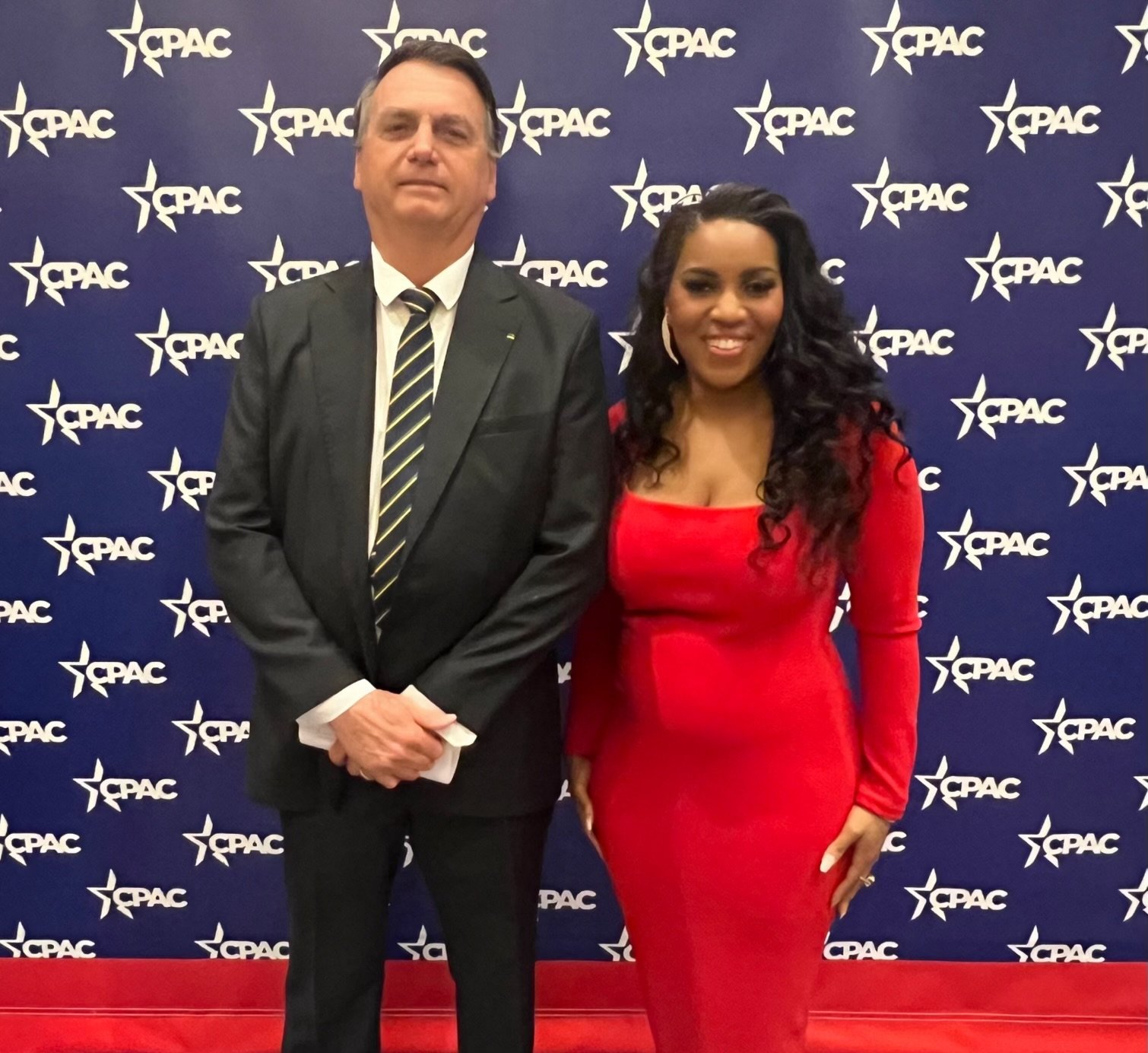 March 4th, 2023, Mary was featured entertainment for the 2023 CPAC  Convention in Washington, D.C. Mary pictured with former President of  Brazil, His Excellency Jair Bolsonaro.