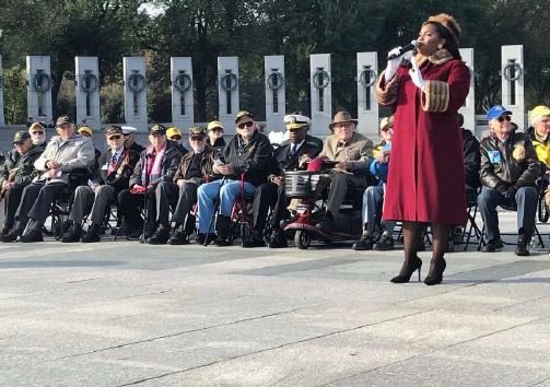 2019, Mary was honored to perform in tribute to America’s WWII veterans and Gold Star families for the World War II 75th Anniversary Veteran’s Day  Commemoration Ceremony