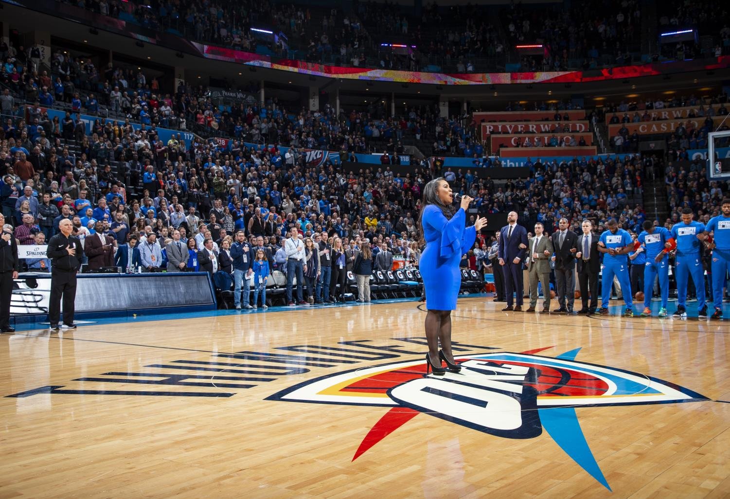 2019, Mary made her National  Basketball Association (NBA) debut returning to her home state of  Oklahoma to perform the  National Anthem for the Oklahoma City Thunder vs. Orlando Magic NBA game.