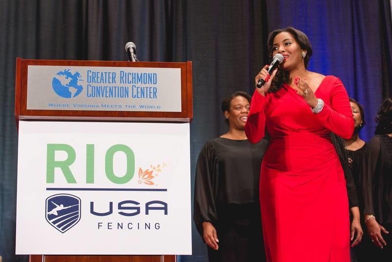 2016, Mary was the headlining  entertainment for the United States Olympic Fencing Team  ‘Celebration of Champions’  Announcement Ceremony for the 2016 RIO Summer Olympics.