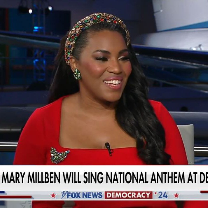 September 27, 2023, Mary and FOX and Friends co-host Pete Hegseth discuss her nearly 15-year career performing the National Anthem prior to her performance at the GOP Presidential Debate.
