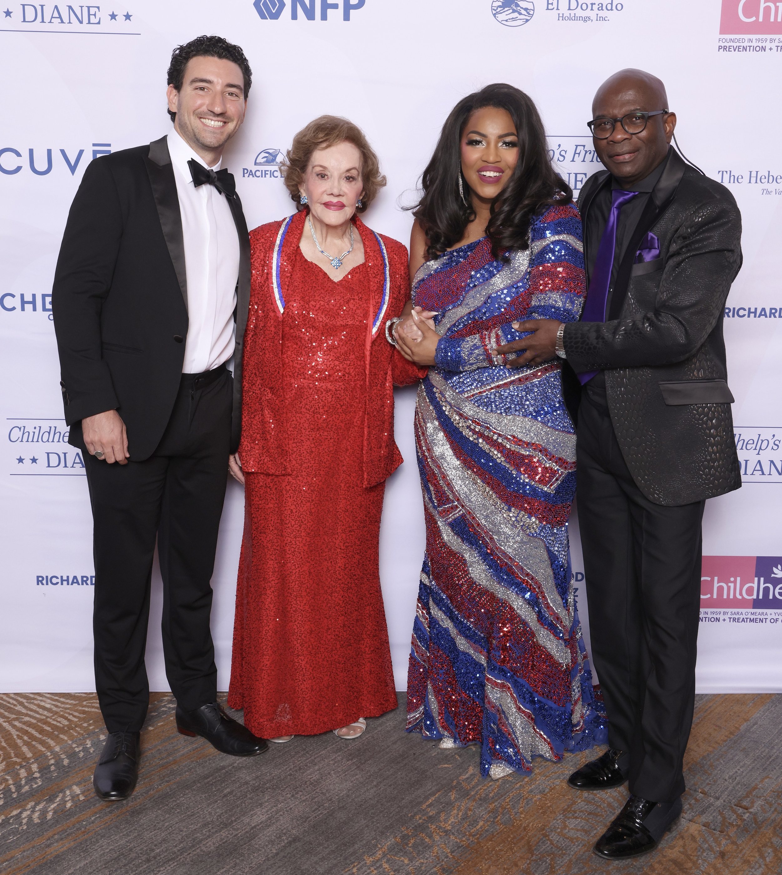 February 13th-14th, 2026, Mary was featured entertainment for the 2026 Childhelp Gala in Scottsdale, AZ. Pictured: Dominic Frattura, Co-Founder Sara O'Meara and Armstrong Williams.
