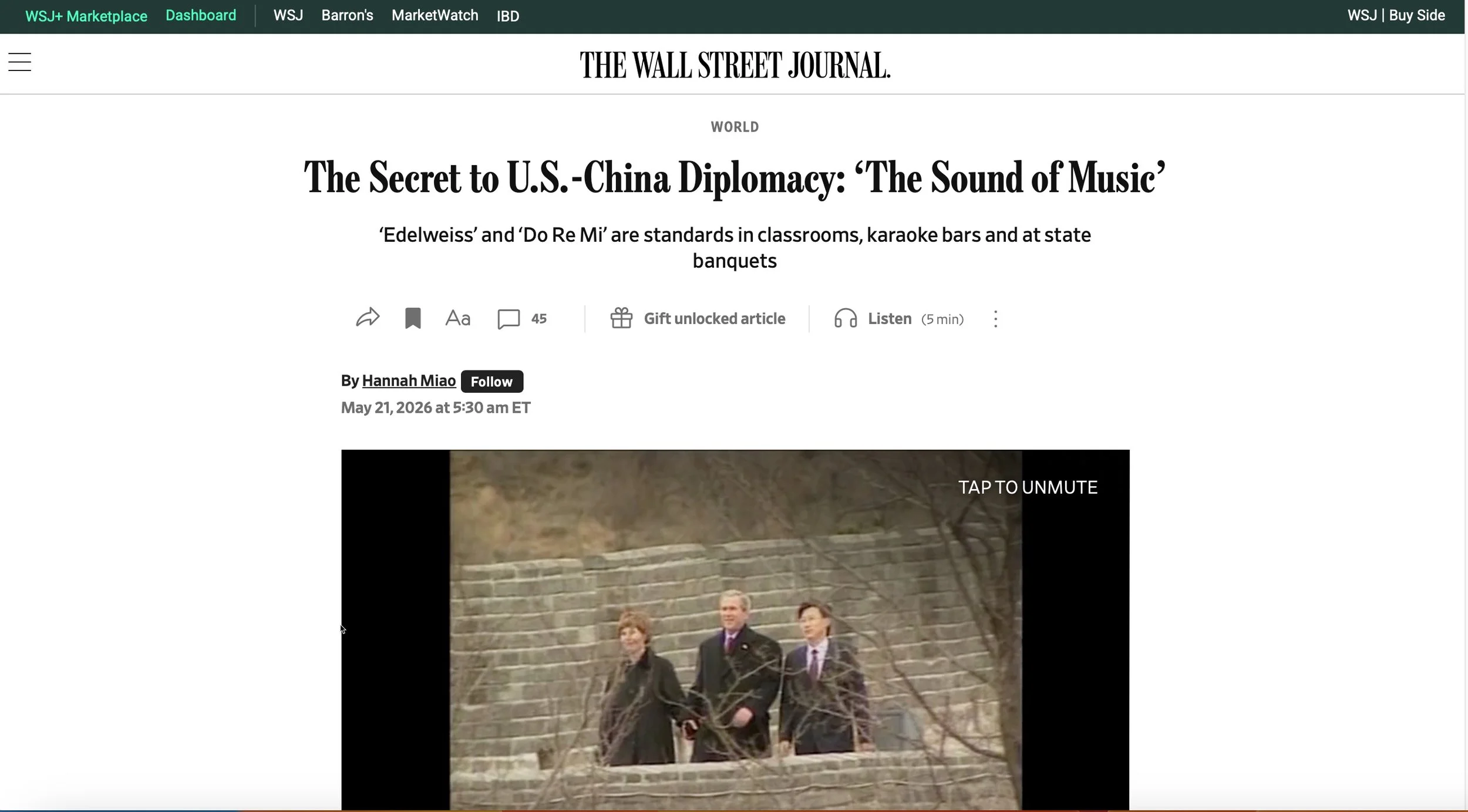Click and Read Mary's Feature in The Wall Street Journal