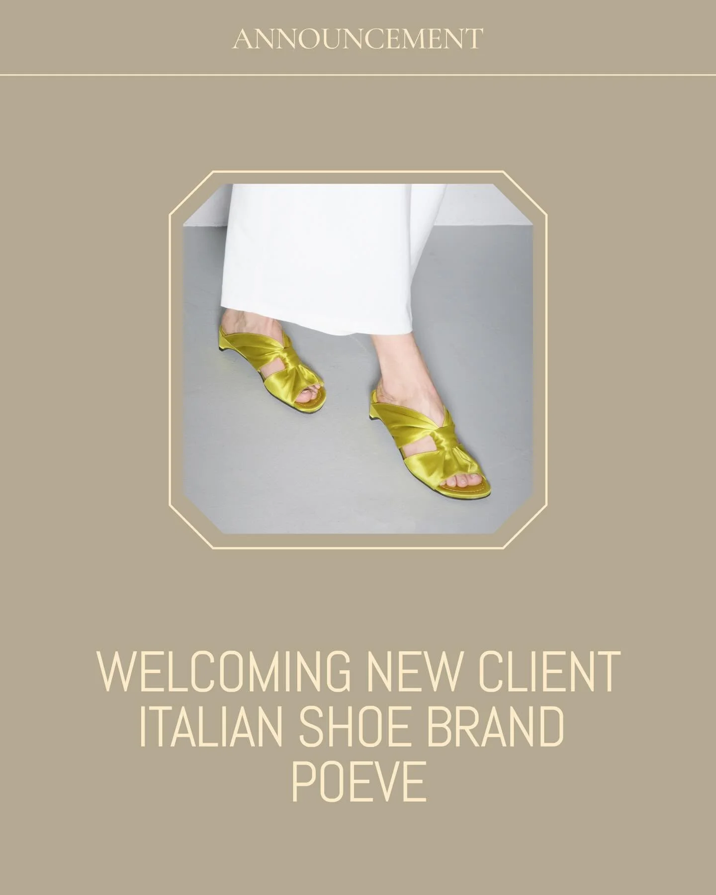 Excited to share that @poeve has joined my client portfolio.

POEVE is a family led footwear brand from Veneto, Italy, creating beautifully crafted shoes rooted in Italian tradition and contemporary design.

Over the coming months I will be supportin