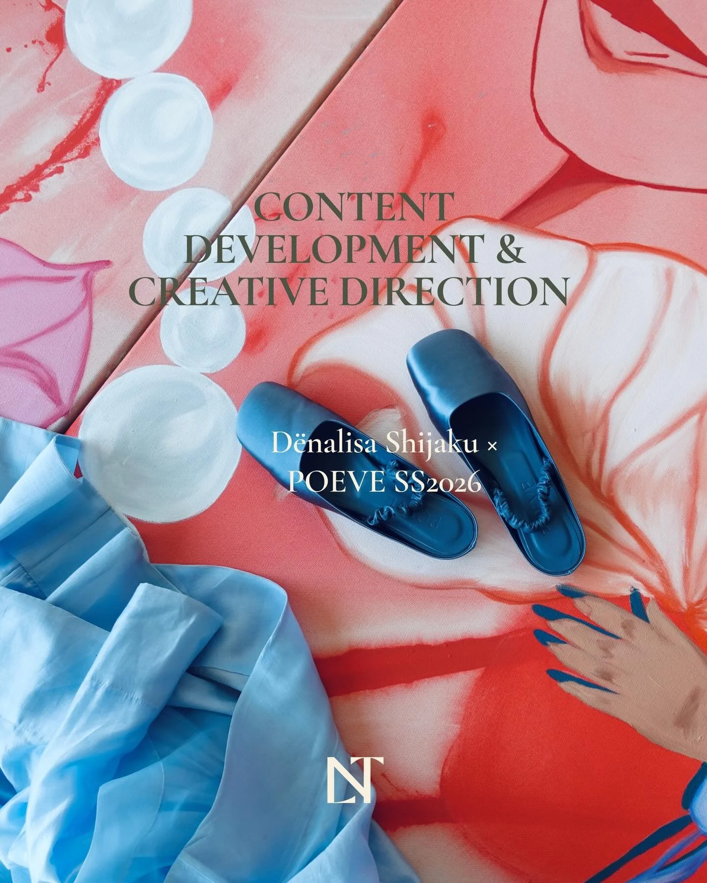 Developed the concept and creative direction for this editorial feature for @poeve &mdash; pairing their SS26 collection with Berlin-based creatives in the spaces where they actually work.
This is painter and curator @denalisa.shijaku in her studio w