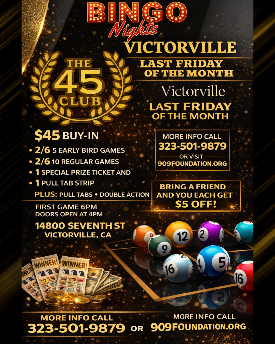 Bingo Nights Victorville: Club 45 Night