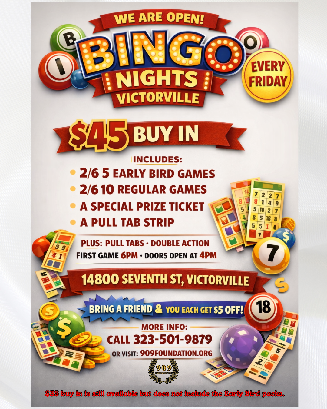 🎉 Victorville Bingo Nights — Every Friday! 🎉