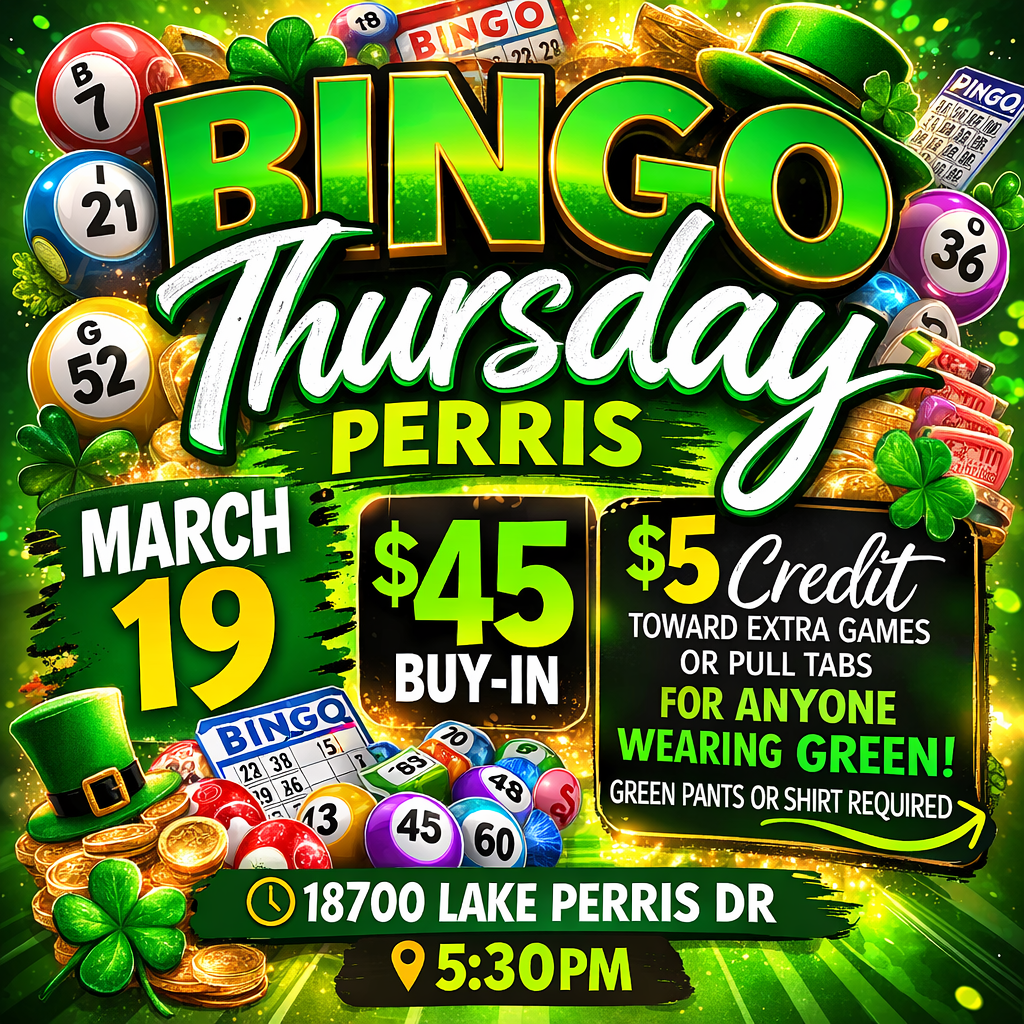 🎉 Perris Bingo Nights — Every Thursday! 🎉