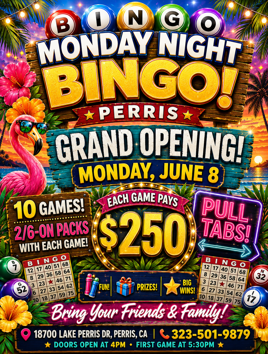 Monday Night Bingo – Grand Opening in Perris! 🎉