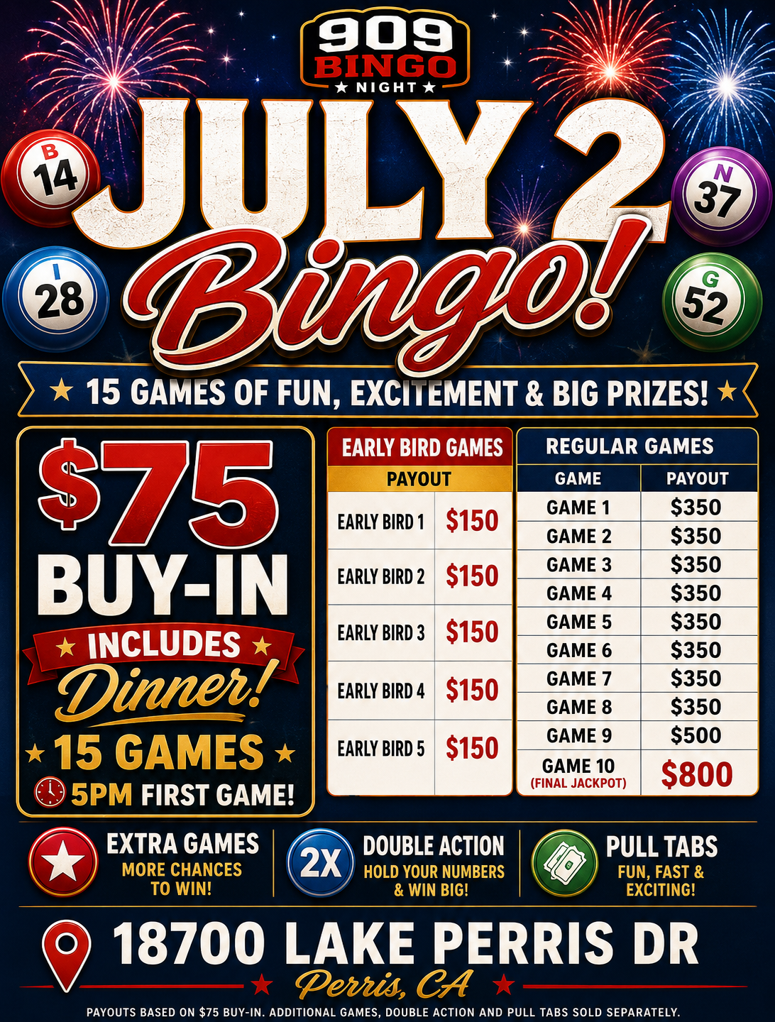 July 2 Bingo Night – Bigger Payouts Are Here!