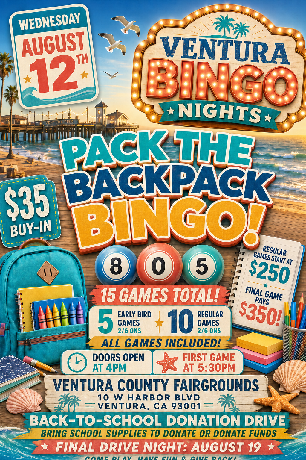 Pack the Backpack Bingo