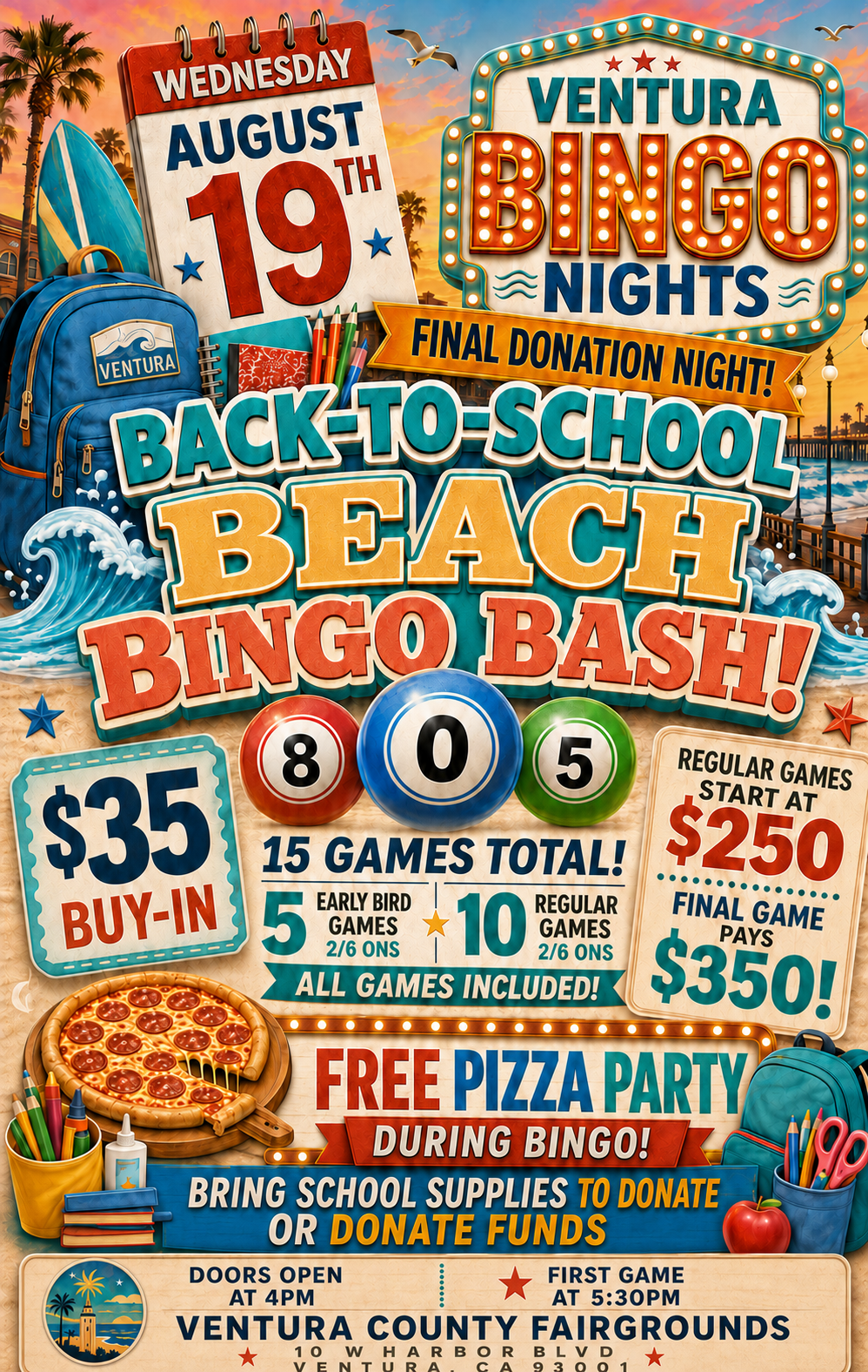 Back-to-School Beach Bingo Bash