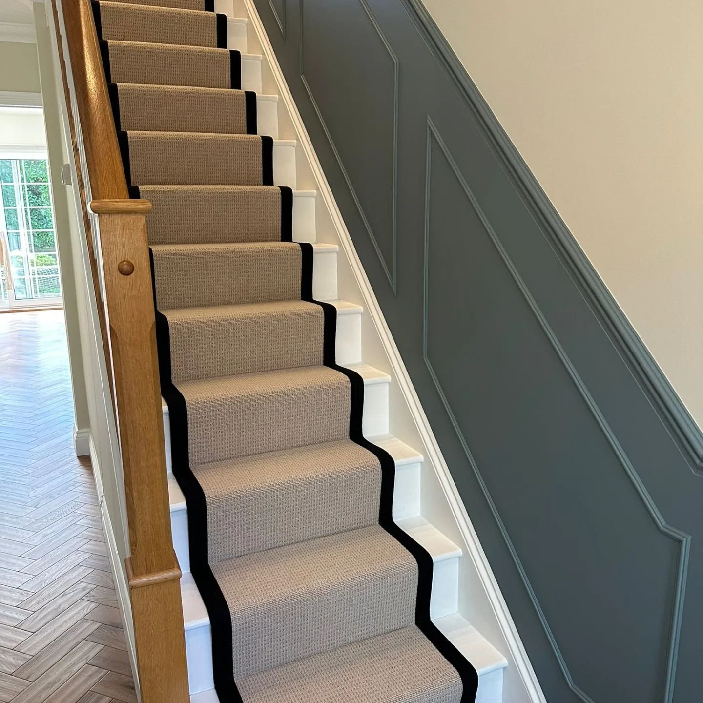 Some lovely wall panelling up the stairs all painted and finished.