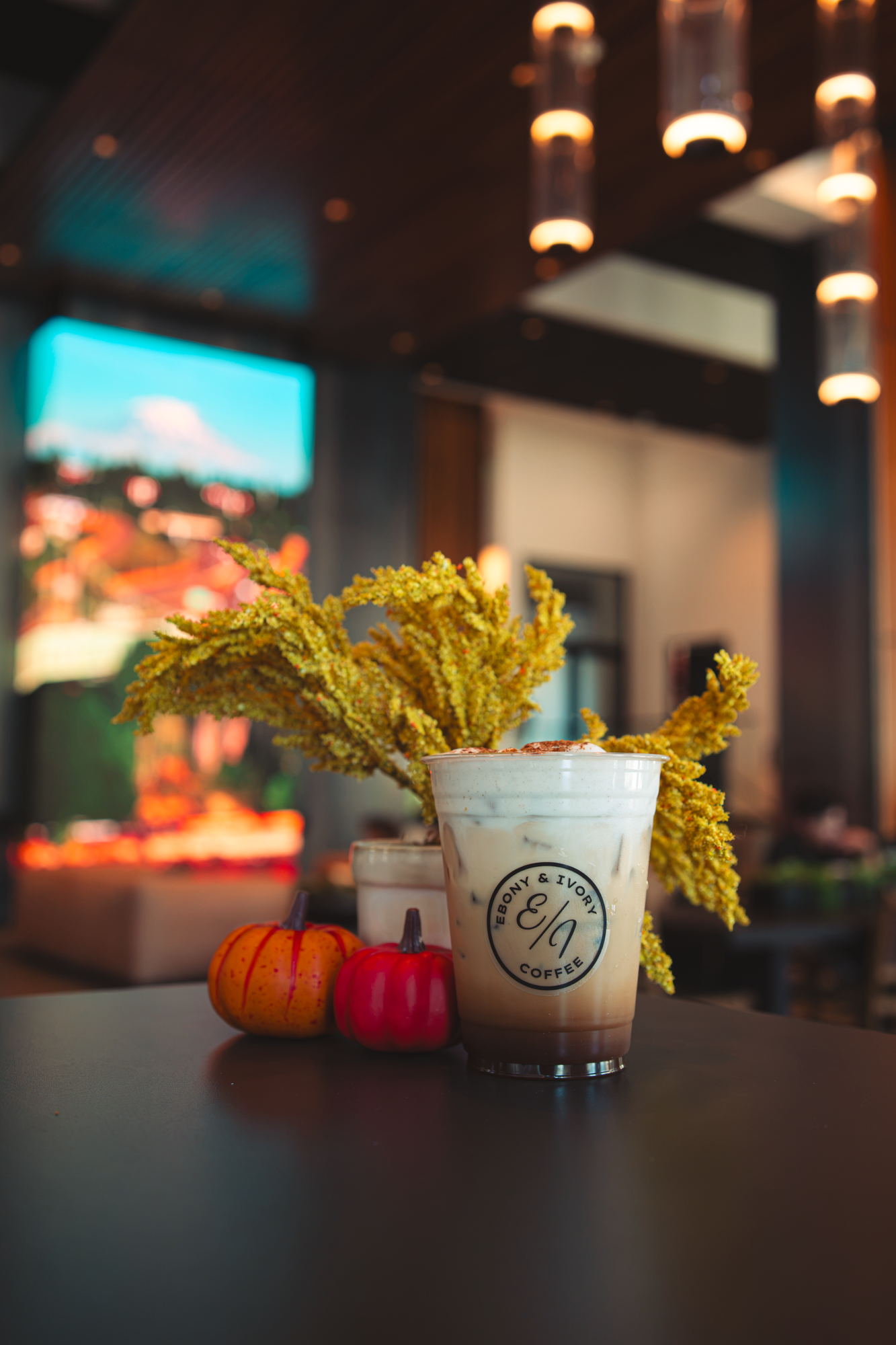 Pumpkin shaken espresso topped with brown sugar cinnamon cold foam