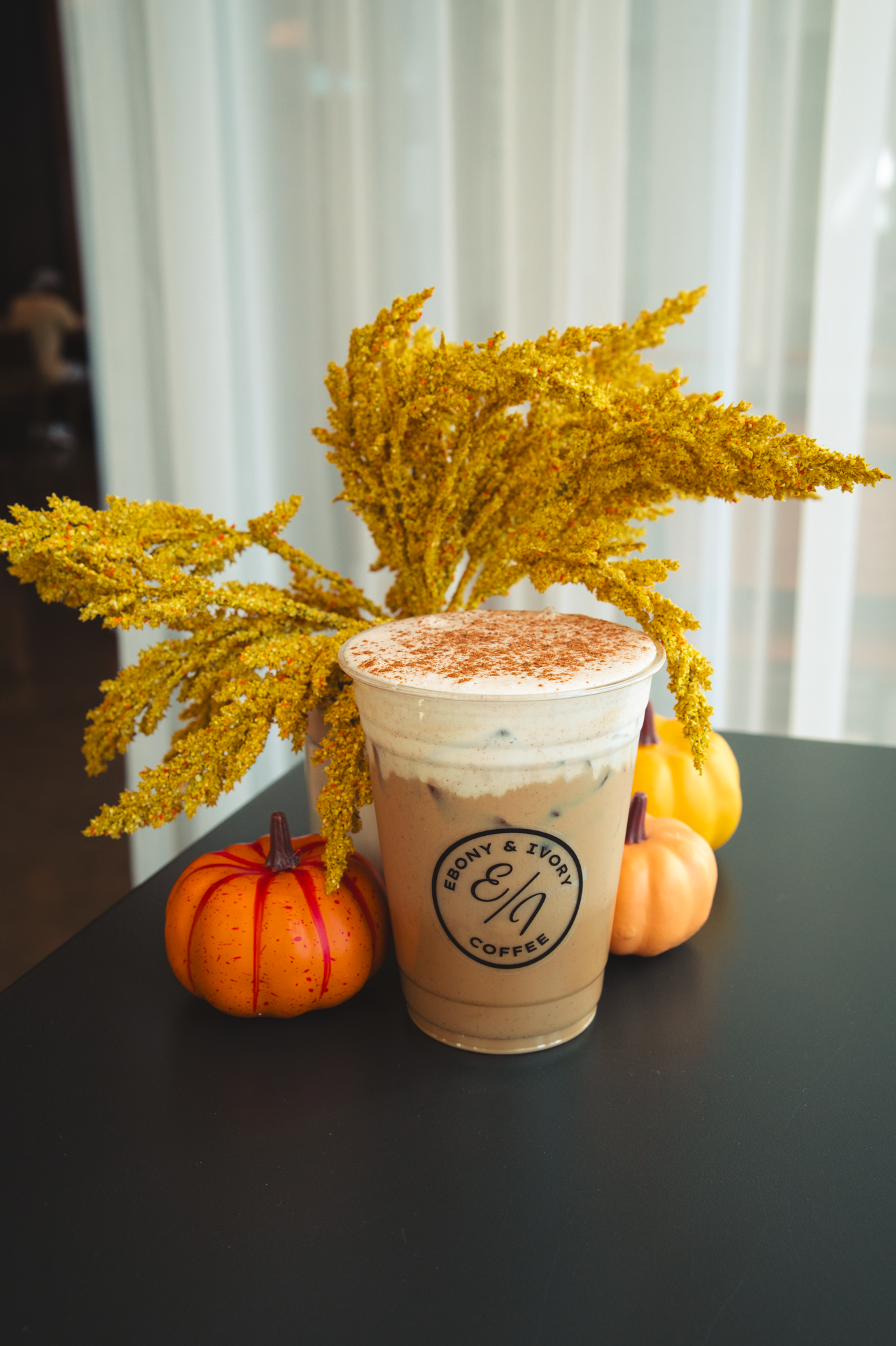 Spiced chai with cheesecake cinnamon cold foam on top