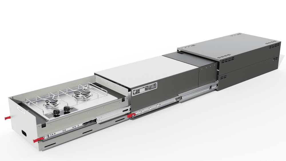 EXM1 Low-Profile Kitchen Workspace & Stove Drawer for Vehicle