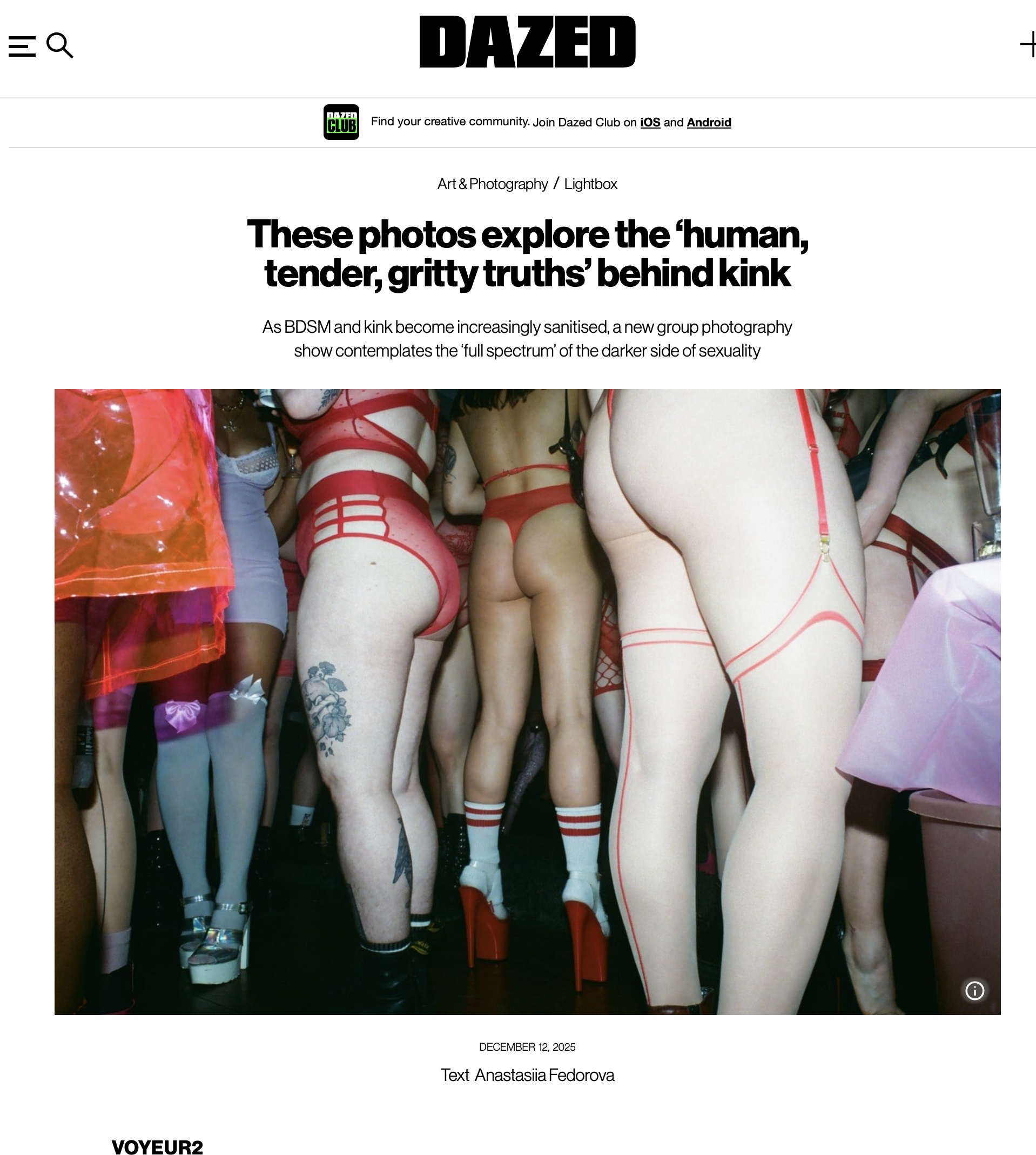 Full feature for VOYEUR2 Exhibition 