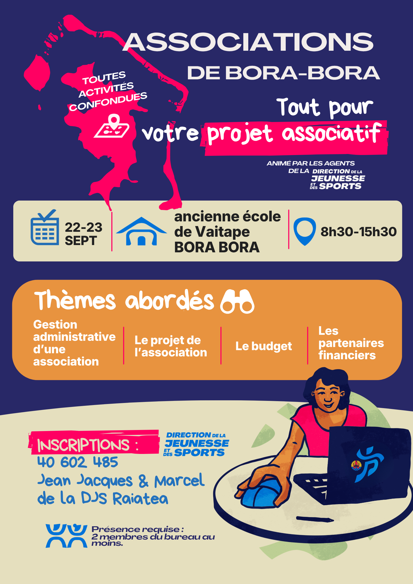 Associations de Bora Bora : deux journées d'information et de formation les 22 et 23 septembre