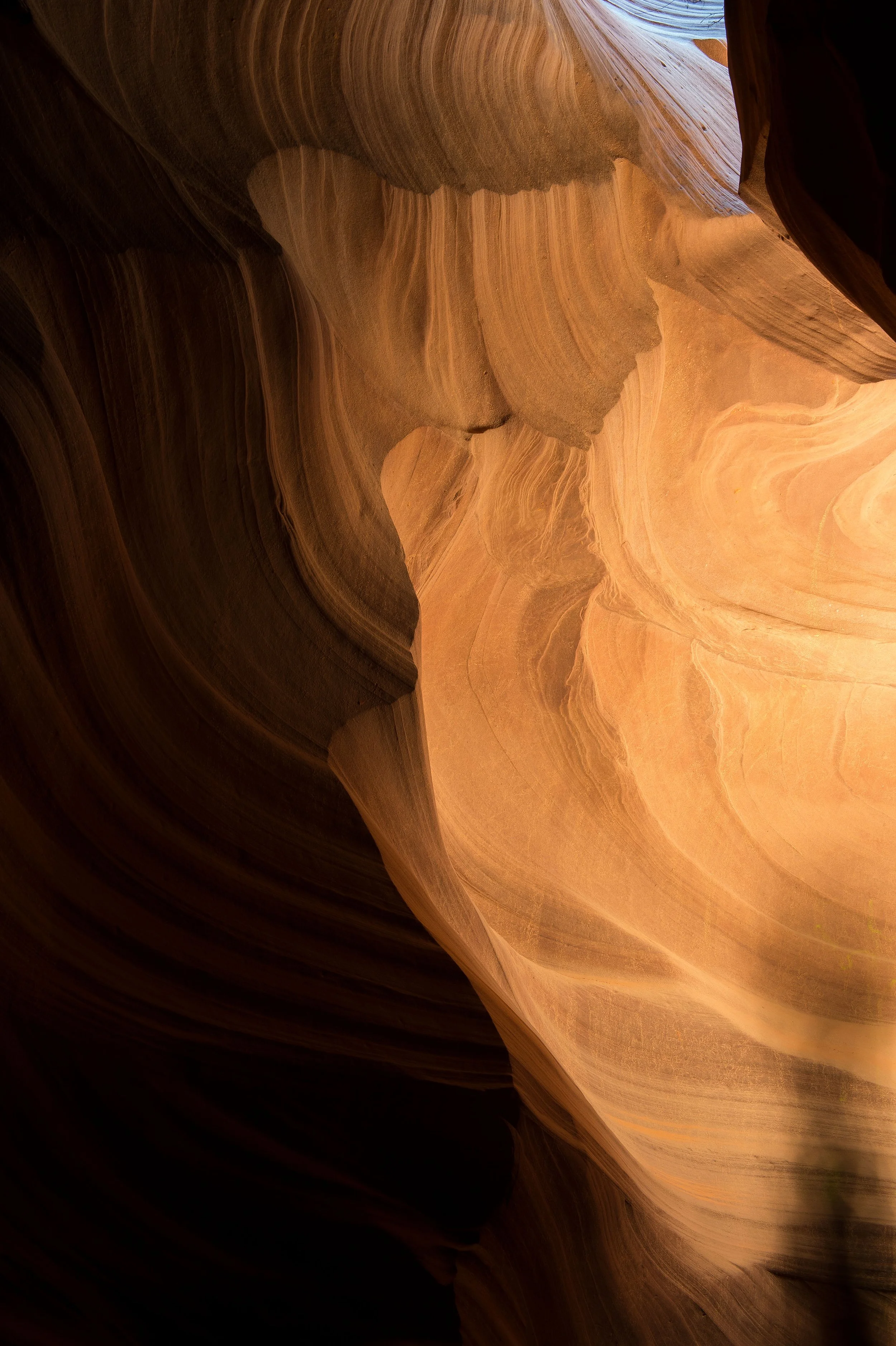 The walls of Antelope Canyon sculpted by time.