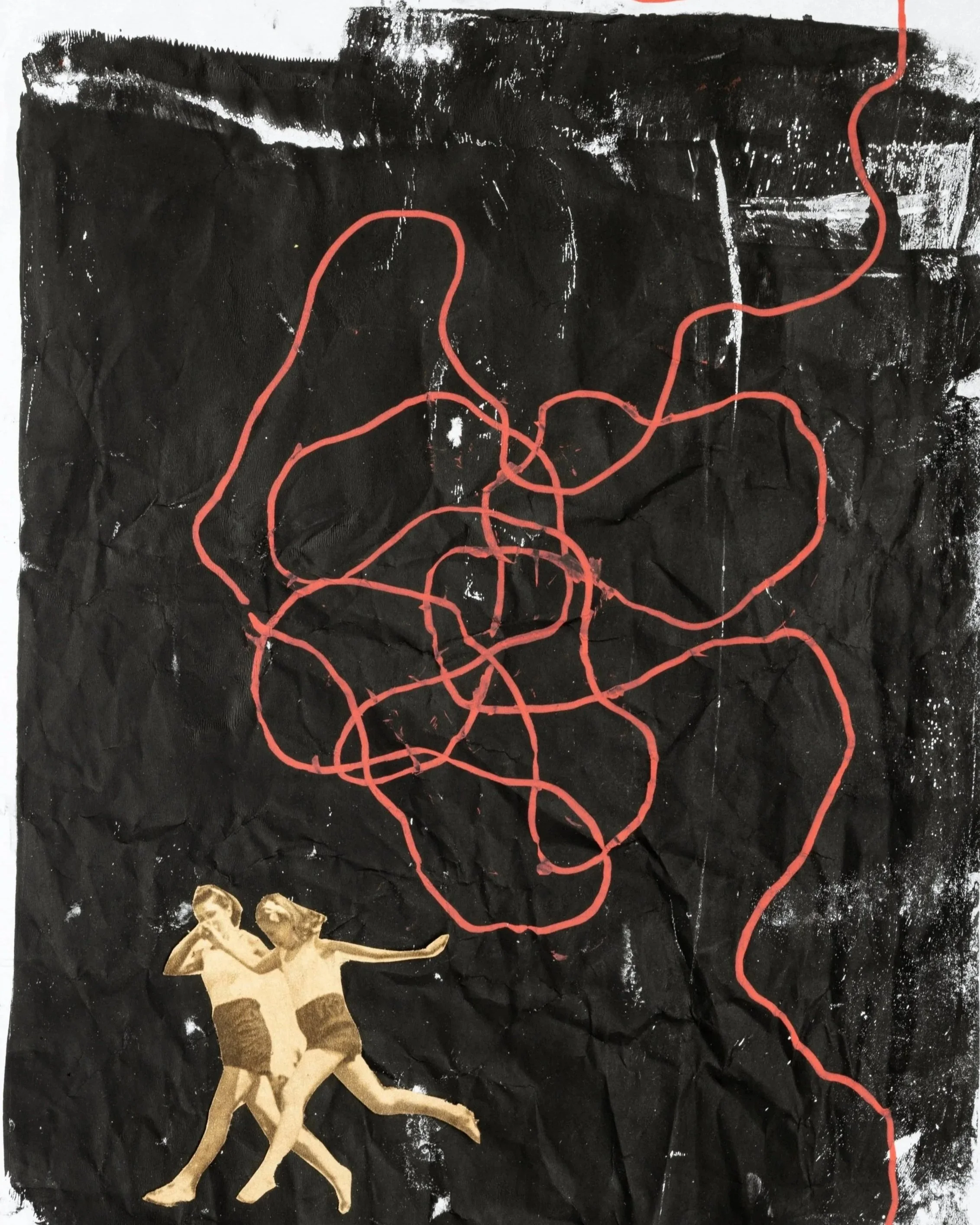 Untitled (2024)
Collage with found materials, paint & acrylic pen