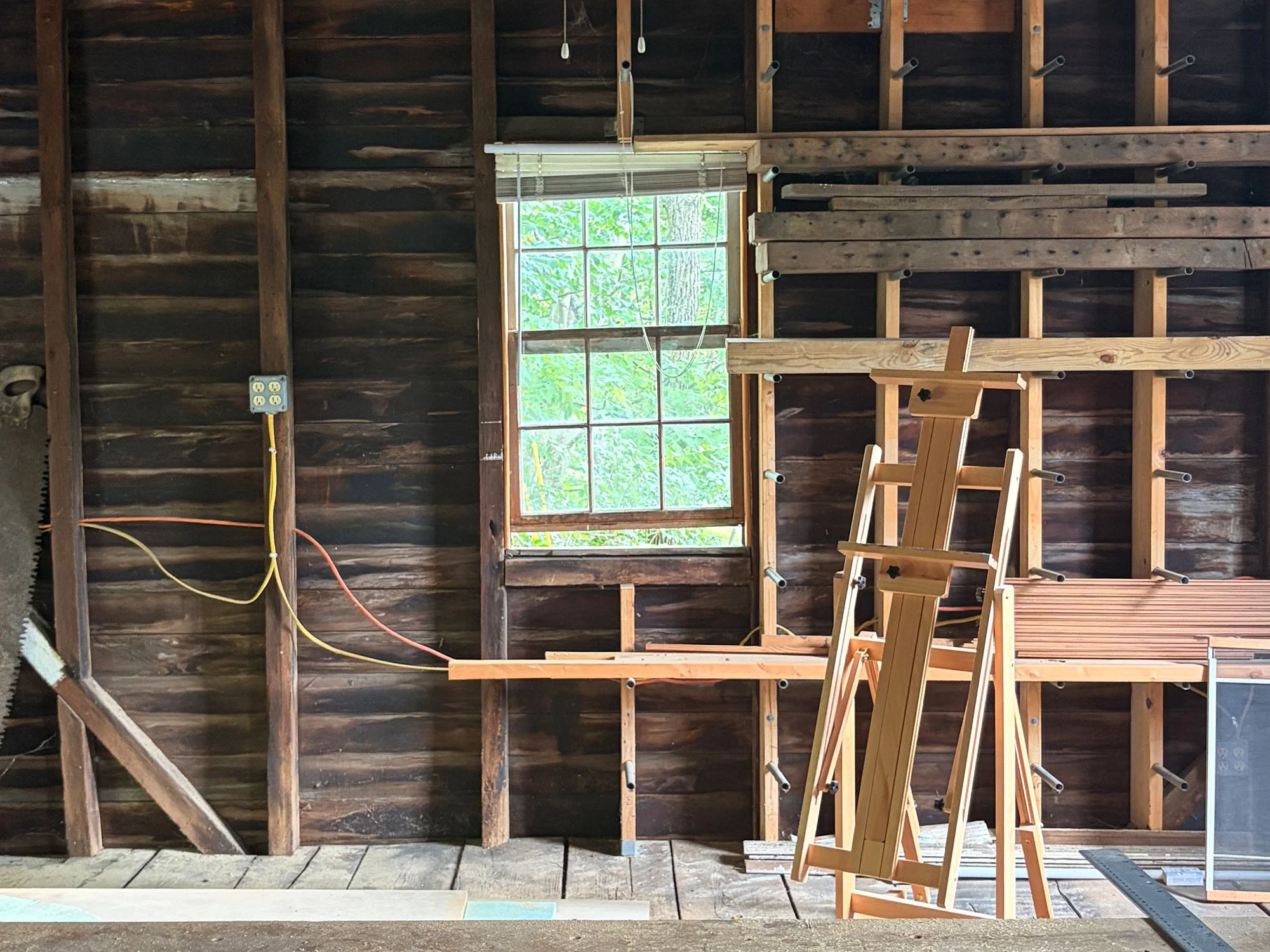  Artist studio in renovated space. 