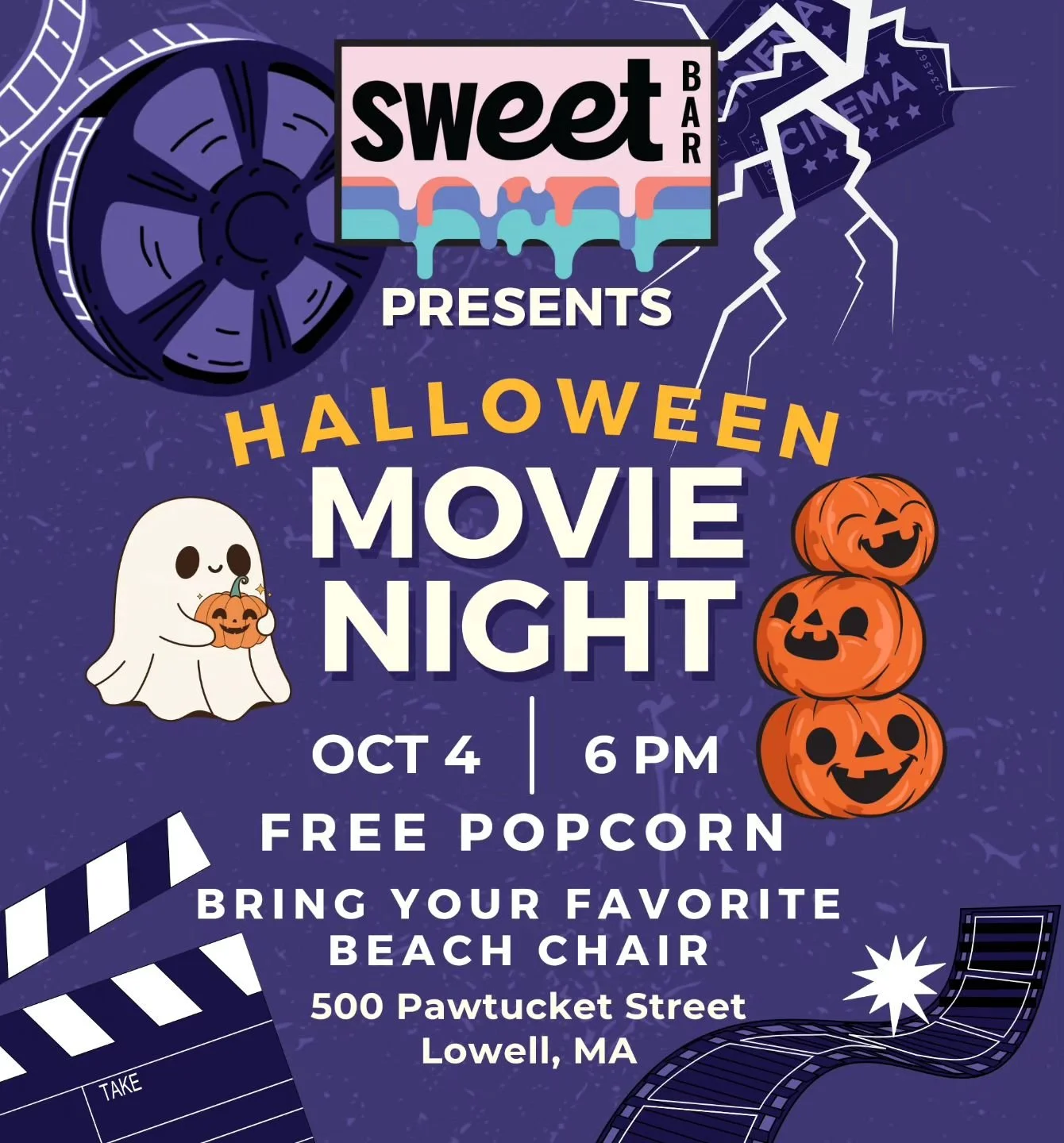 There will be a special screening on Friday October 4th! Dont forget to bring your beach chairs!💺 THIS IS A FREE EVENT! ALL AGES WELCOME!
#Sweetbar #lowellma #icecreamstand