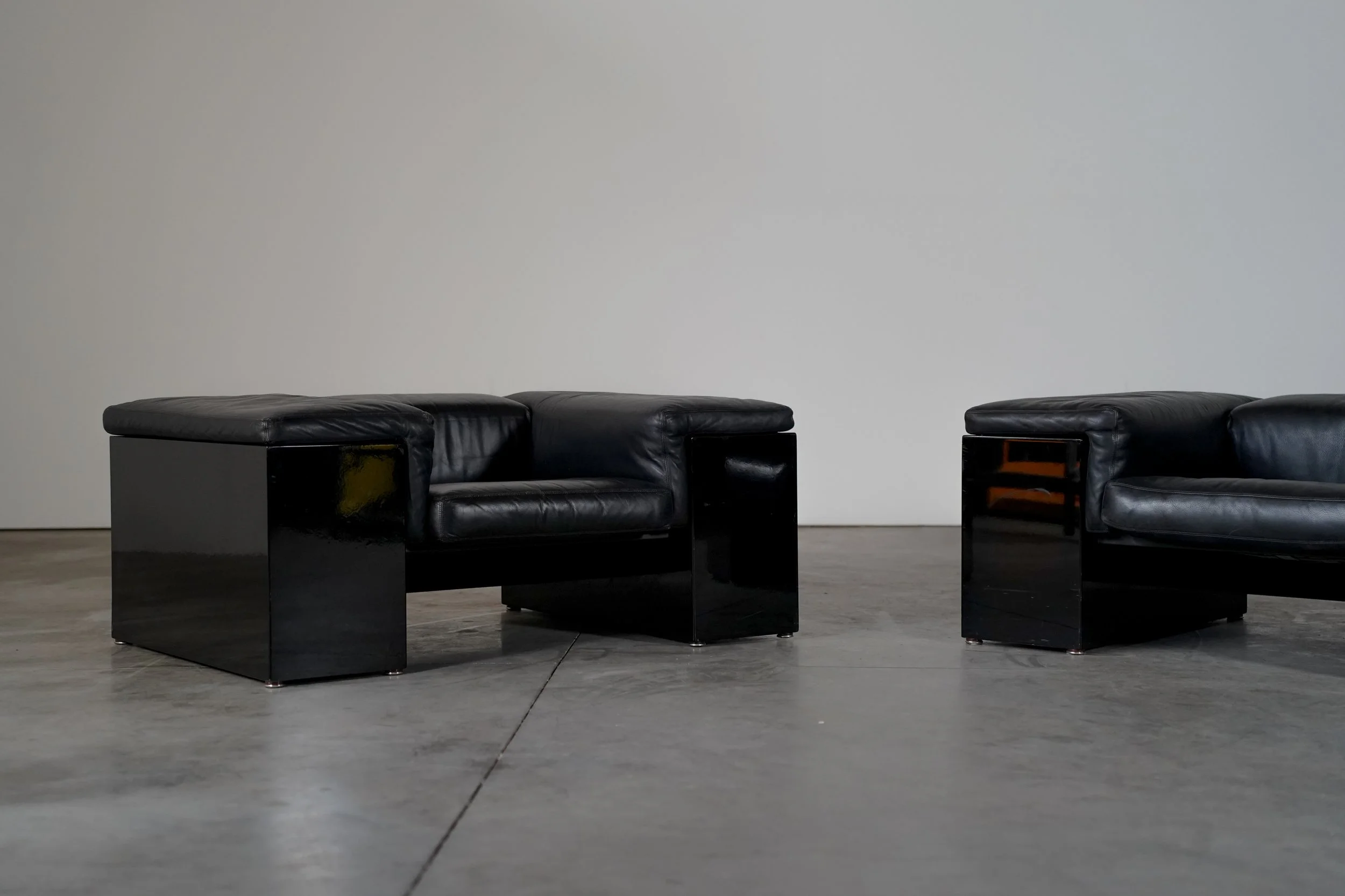 ALL BLACK BRIGADIER CHAIRS BY CINI BOERI FOR KNOLL INTERNATIONAL