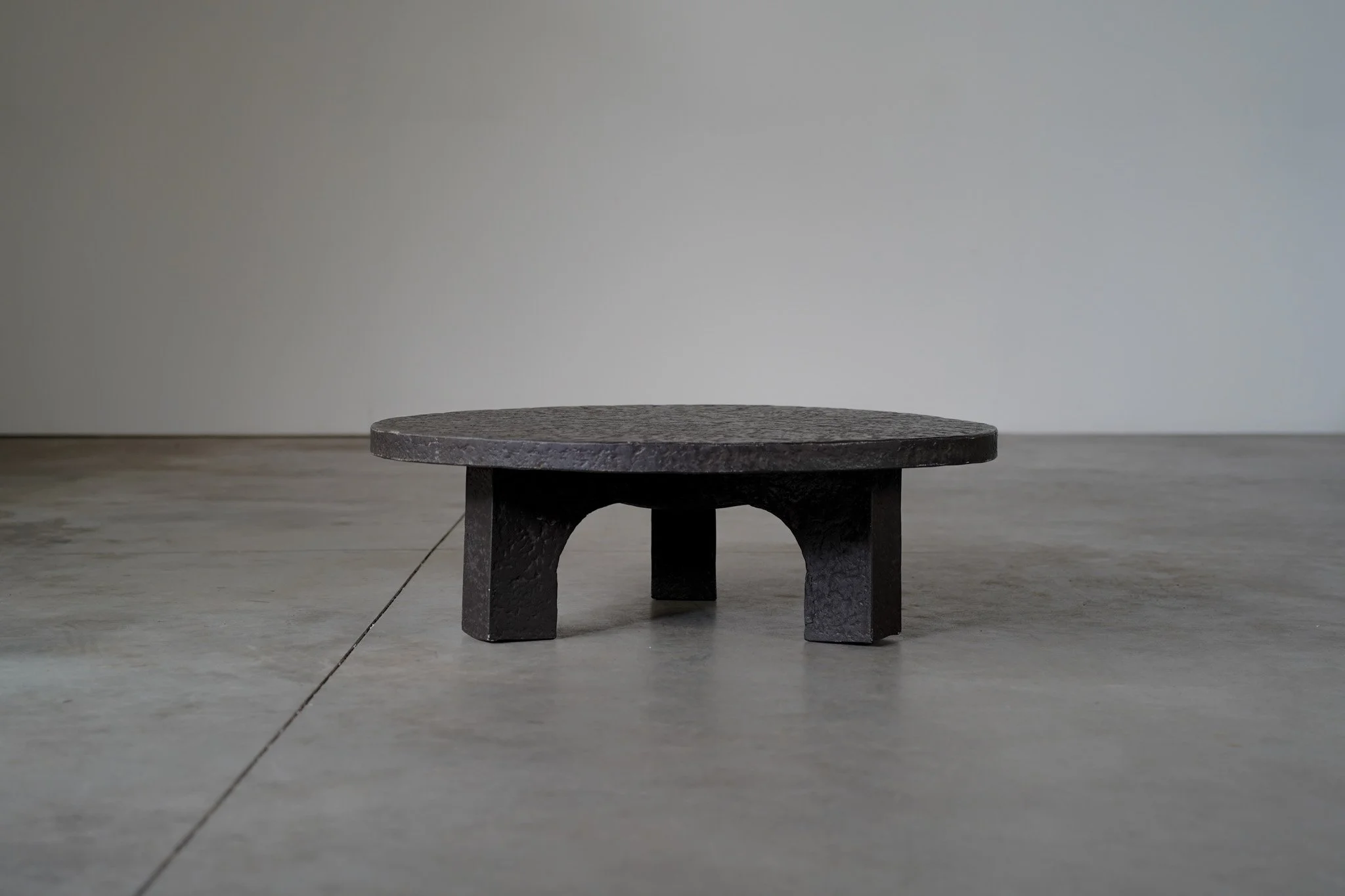 BRUTALIST BLACK RESIN COFFEE TABLE