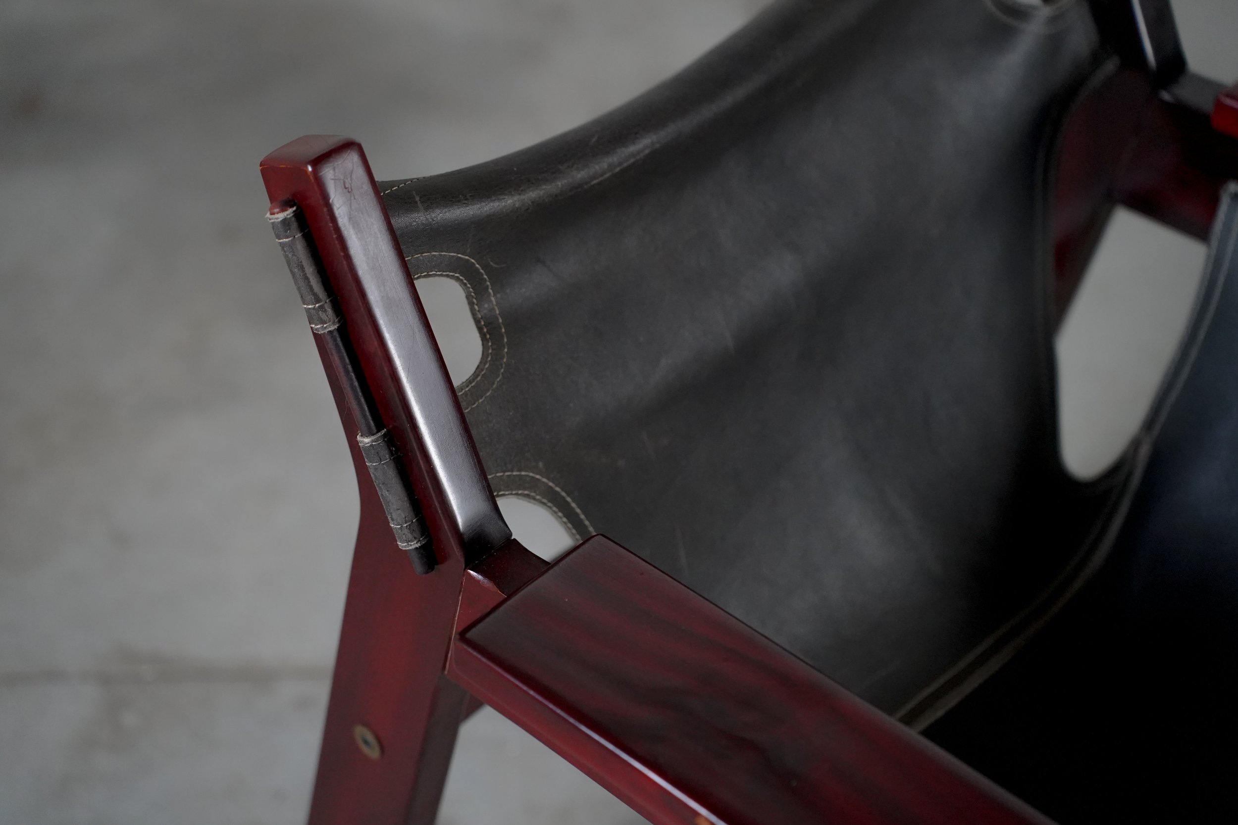 Kilin Armchair by Sergio Rodrigues Black Leather