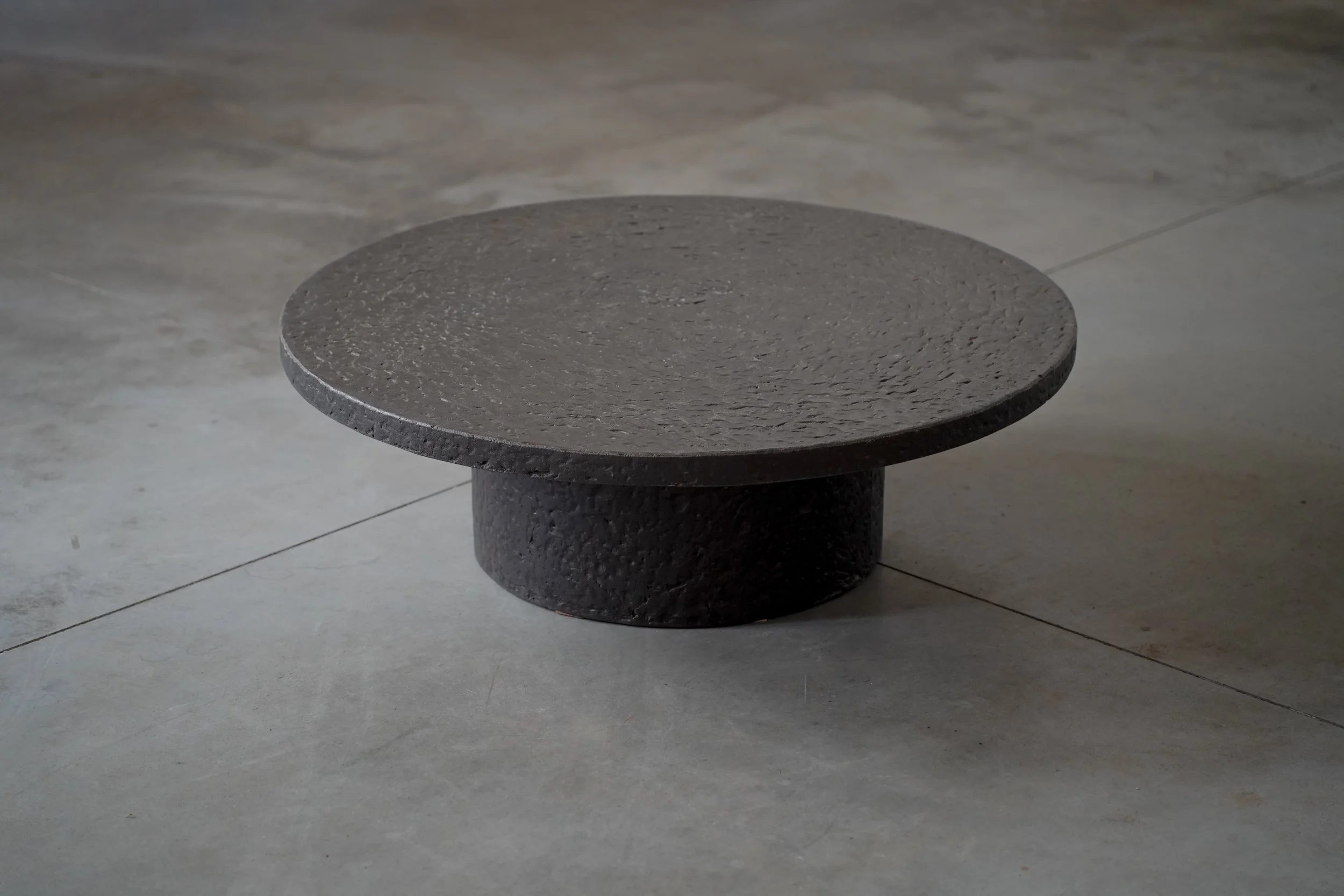 BRUTALIST BLACK RESIN COFFEE TABLE