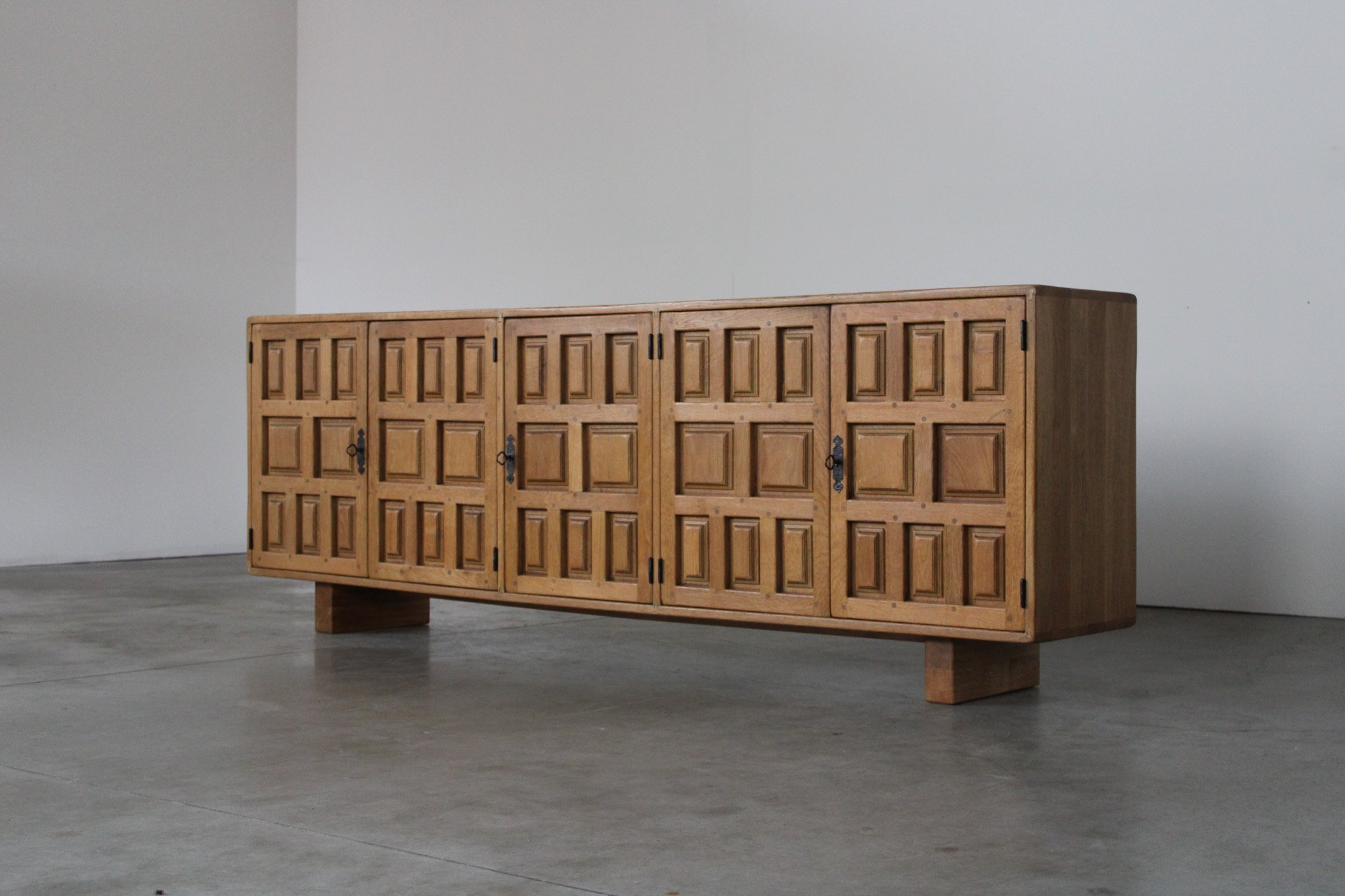 Brutalist Spanish Oak Sideboard