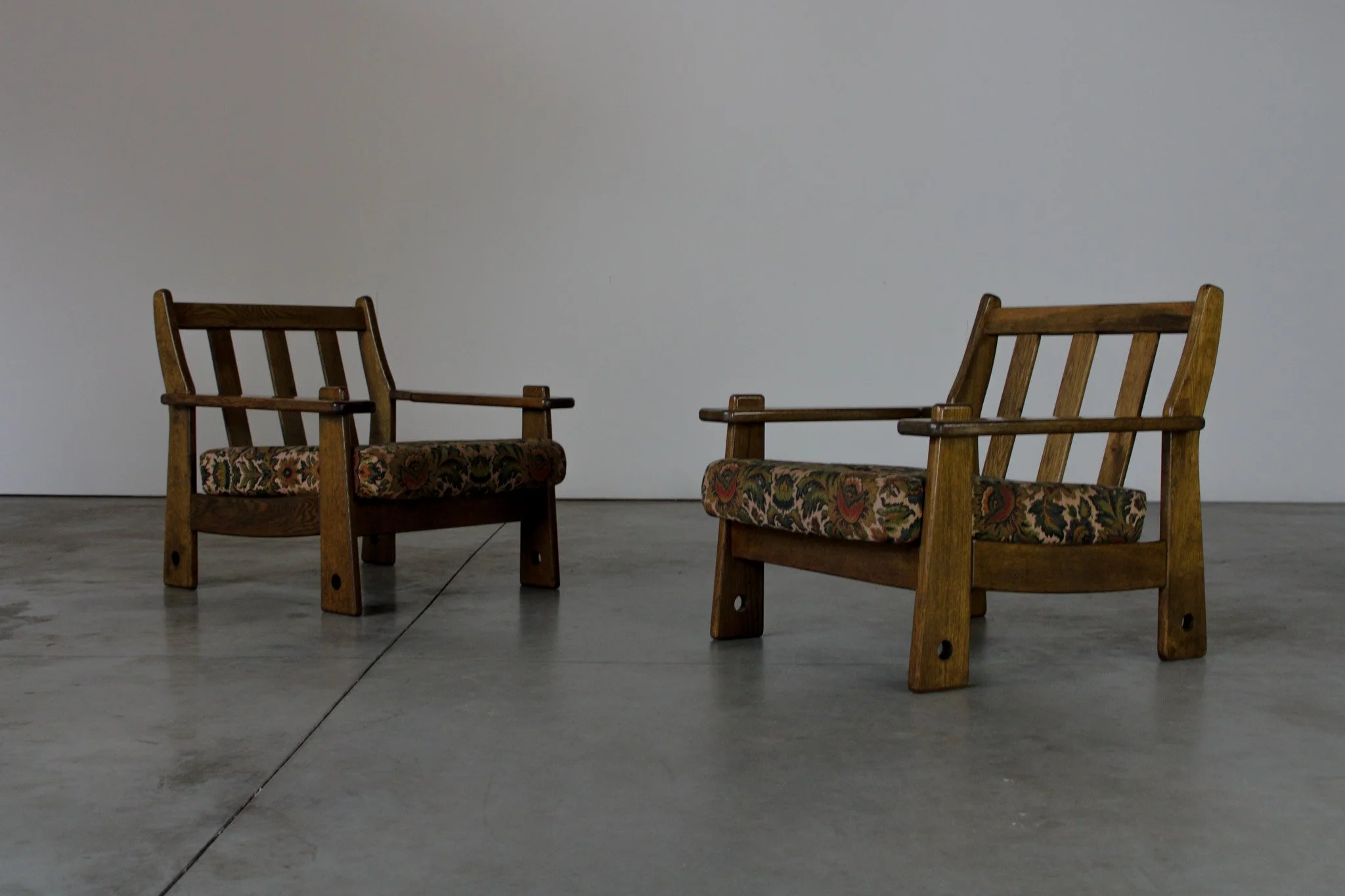 Rustic Oak Lounge Chairs