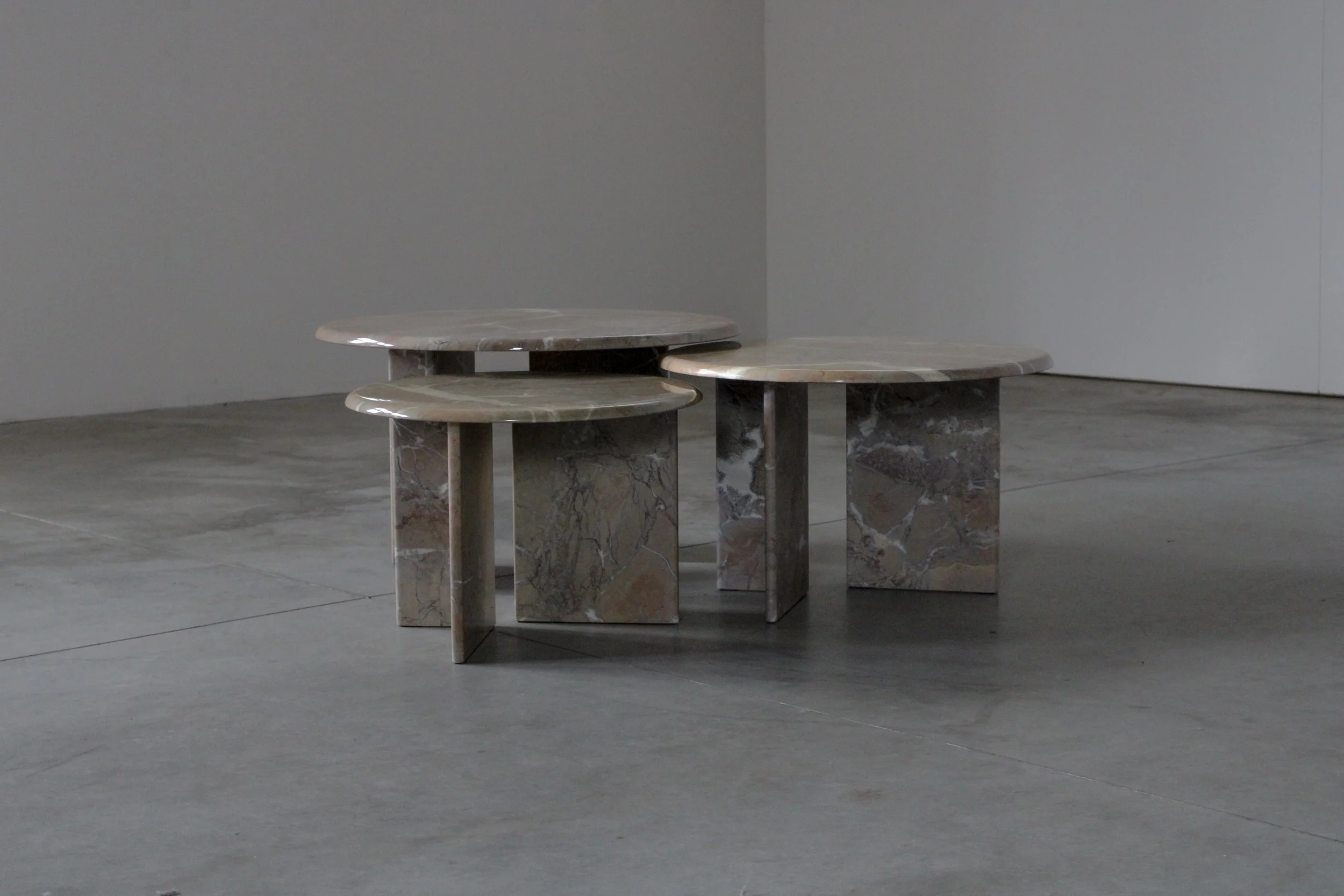 Set of 3 Marble Coffee Tables