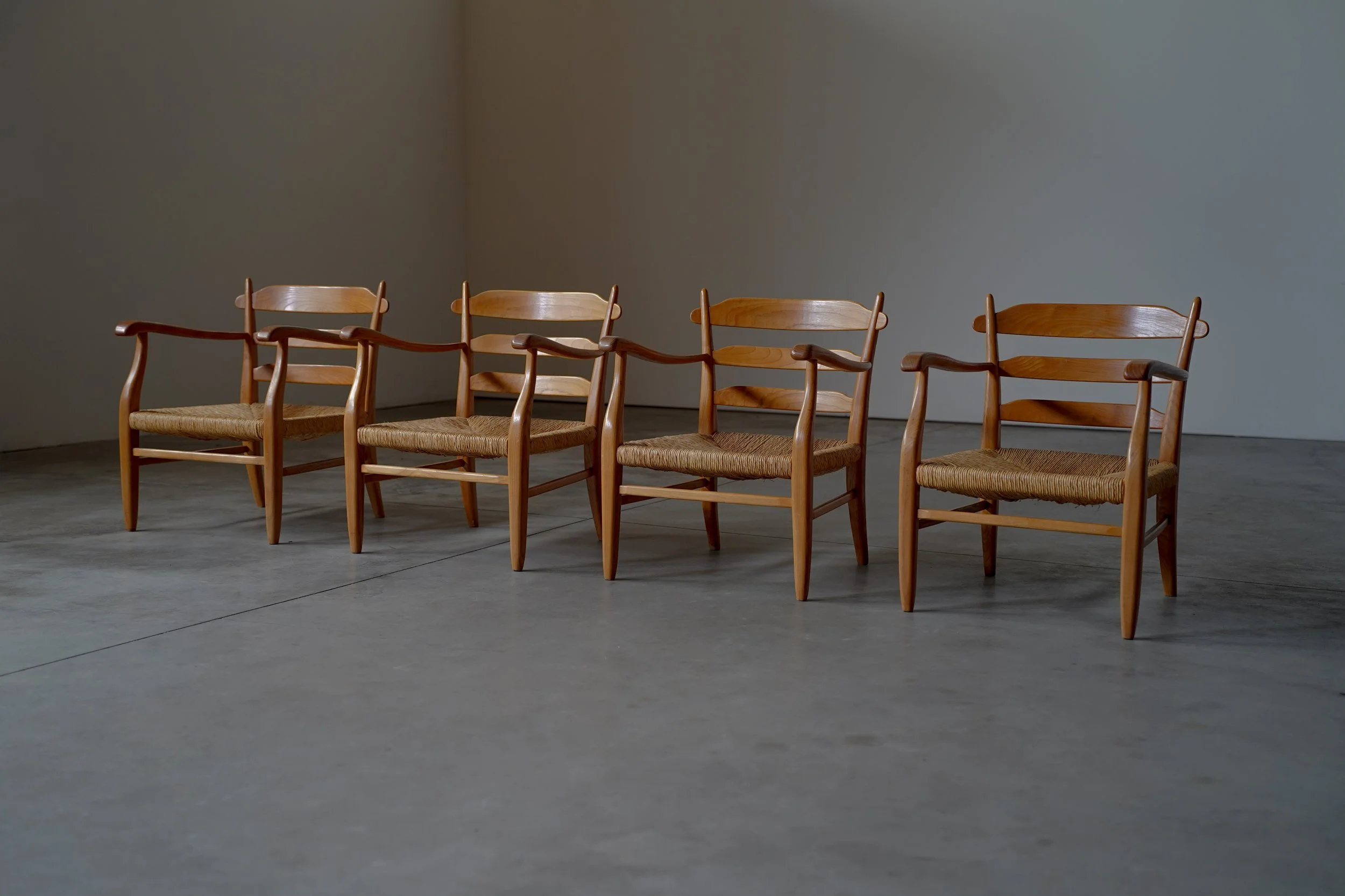 ARMCHAIRS WITH RUSH SEATING