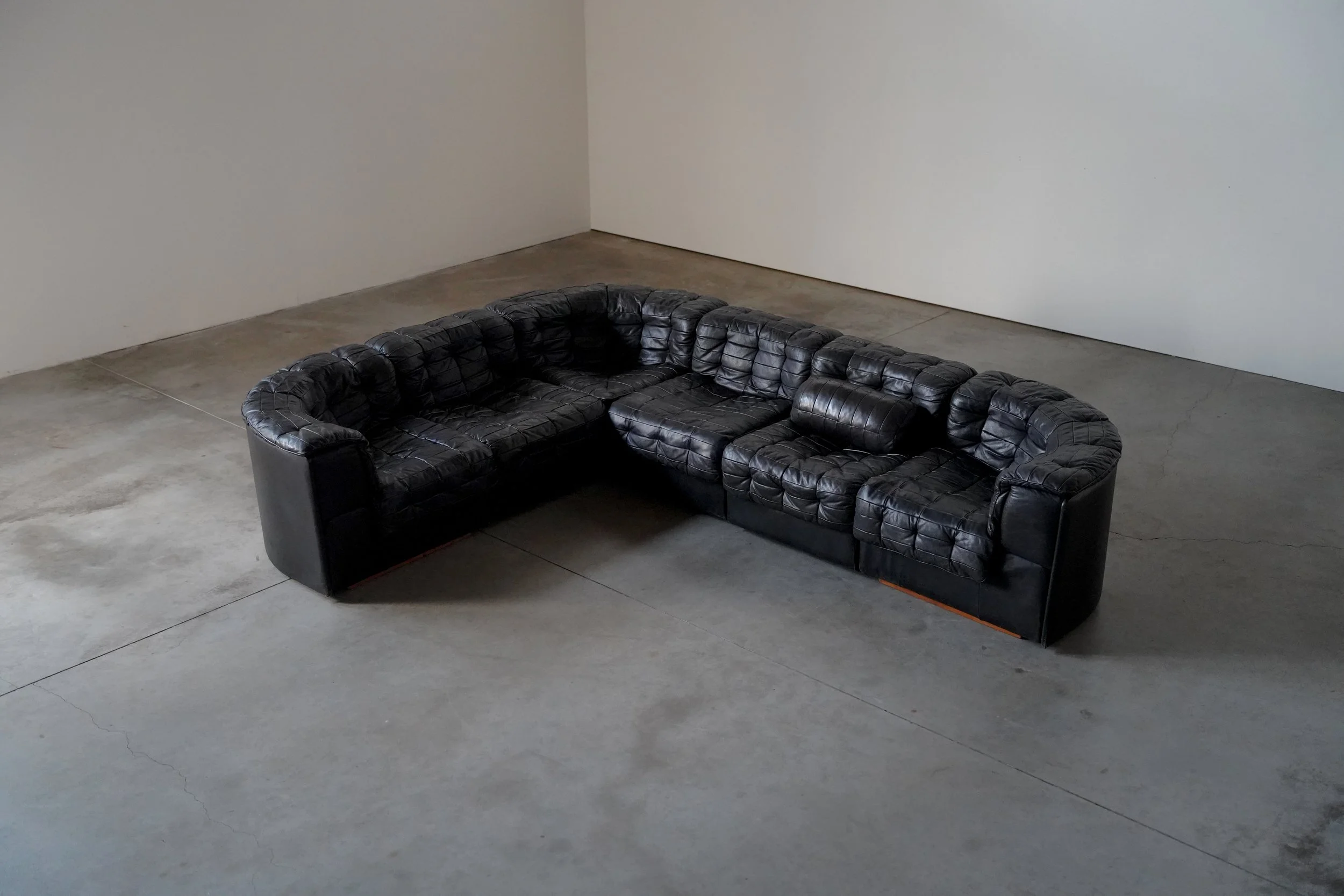 DE SEDE DS14 SOFA IN BLACK LEATHER
